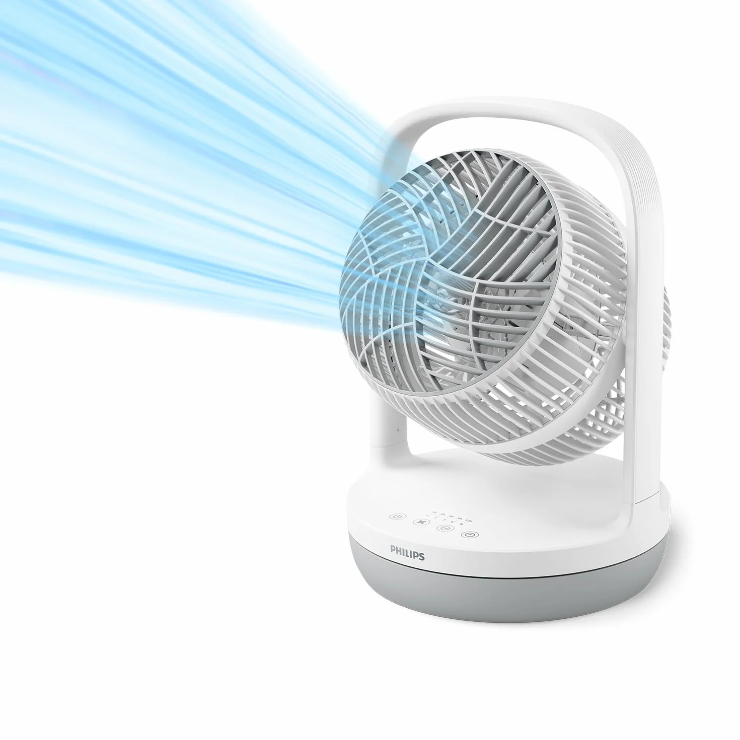 Philips Serie 2000 Ventilatore da Tavolo 23 dB Circolatore d'Aria Timer 12 Ore CX2050 Bianco Ricondizionato