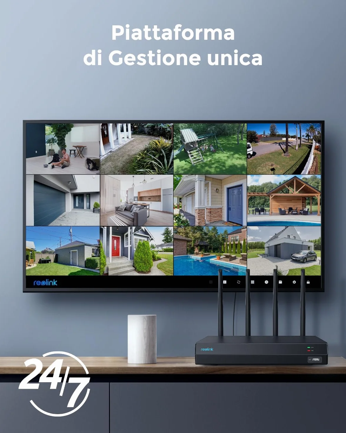 Reolink RLN12W NVR 4K 12CH Dual-band Wi-Fi 6 HDD 2TB H.265 Ricondizionato