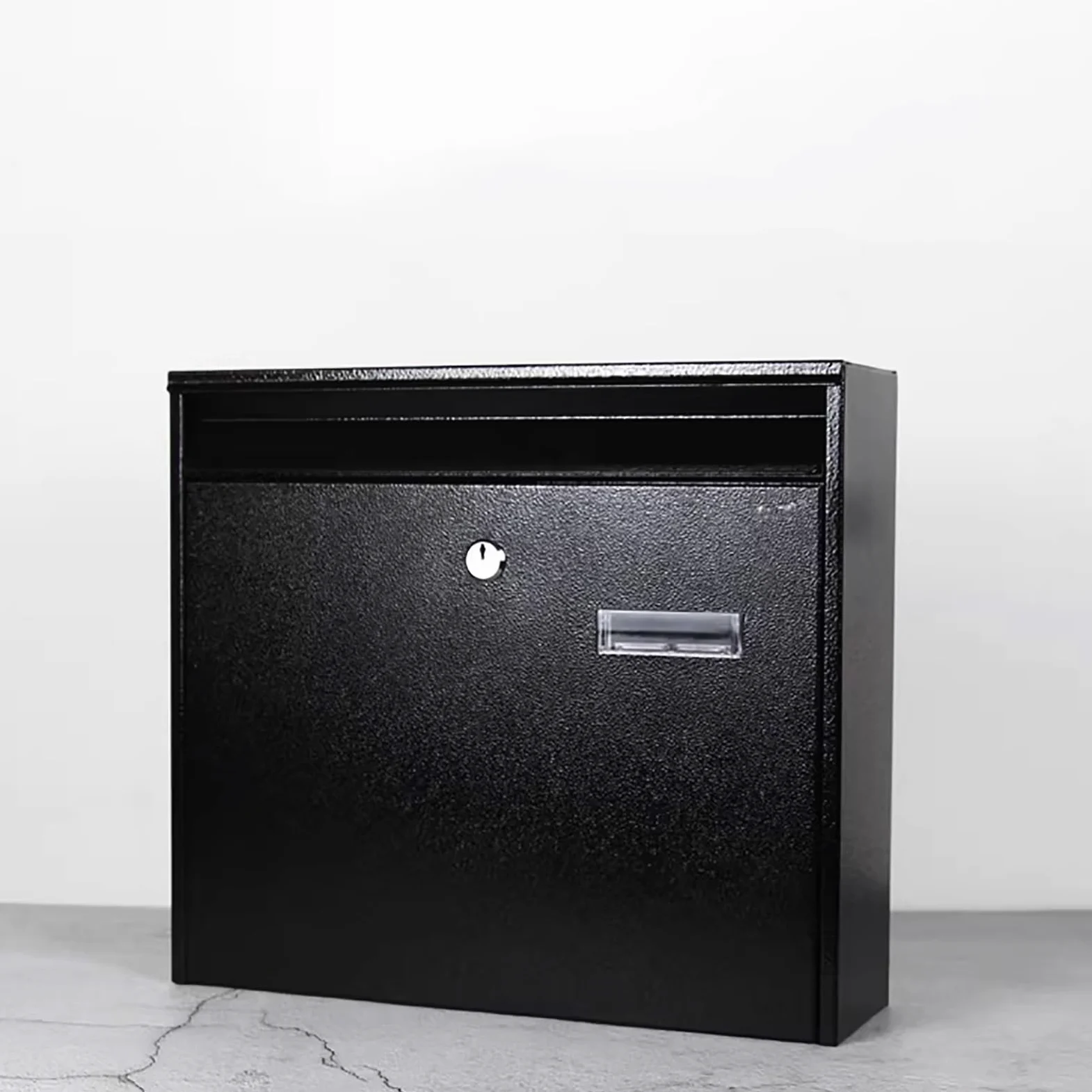 Scatola Di Lettere Di Grande Capacità, Cassetta Di Lettere Sicuro Bloccabile Con Bordo Del Marciapiede, Scatola Di Lettere Moderna Per Buste, Casa E Ufficio(Black)