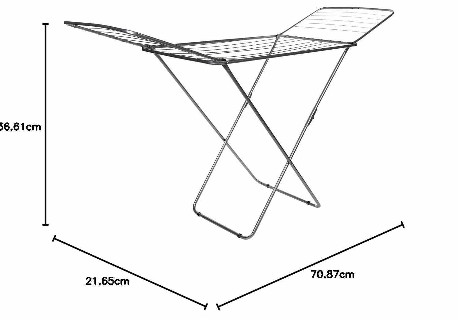 GIMI 84500 JOLLY - Stendibiancheria da pavimento in acciaio, Colori Assortiti, stenditura 18 mt, Dimensioni aperto (LxPxH) 180x55x107 cm
