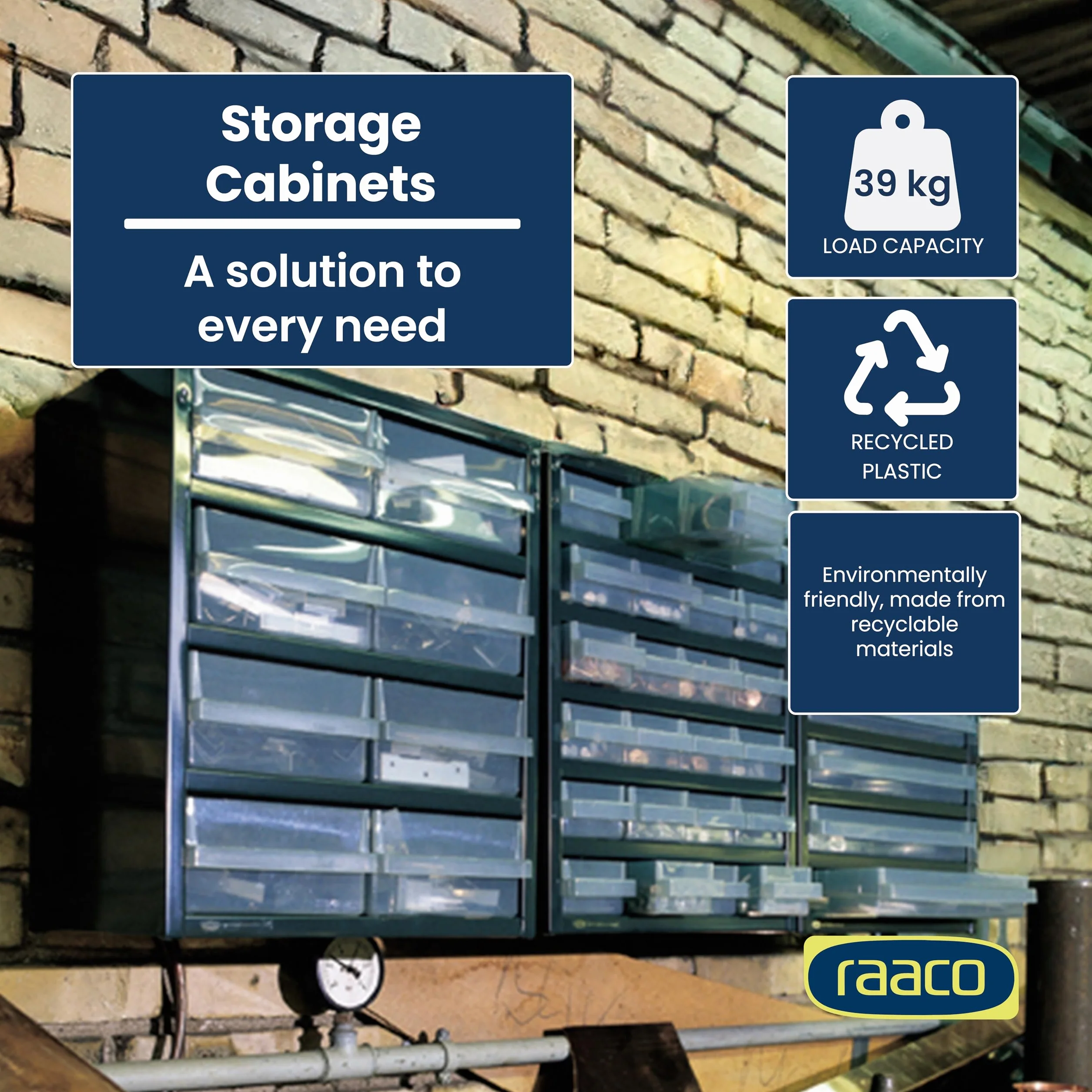 Raaco Cassettiera Porta Minuteria C12-48 48 Cassetti Trasparenti 39.6 kg Acciaio Organizer Officina