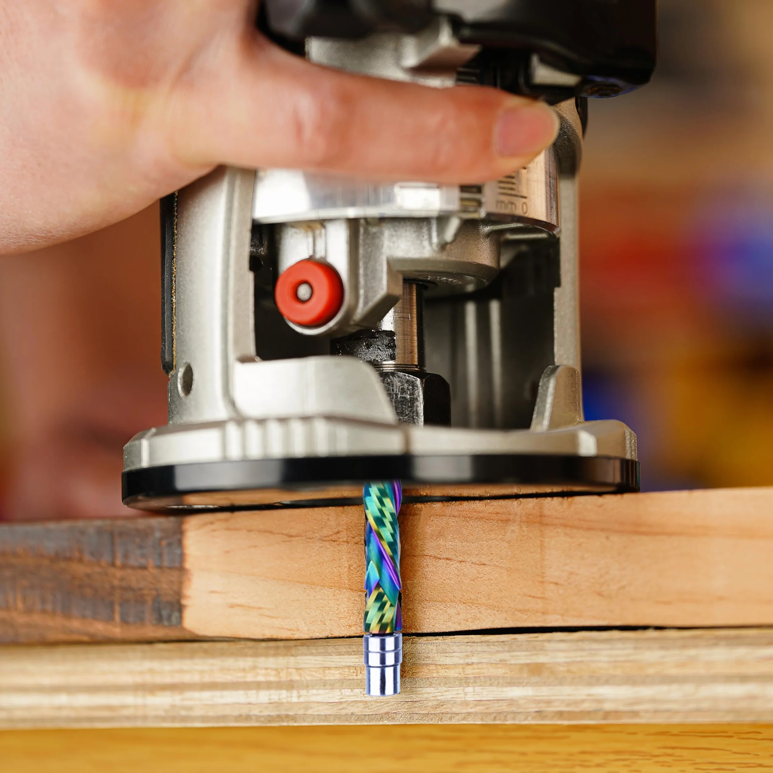 SpeTool Fresa a filo 8 mm, codolo extra lungo, per fresa superiore UpDown di compressione, lunghezza di taglio 45 mm, rivestimento DLC VHM, fresa elicoidale, doppio cuscinetto a sfera, inferiore per