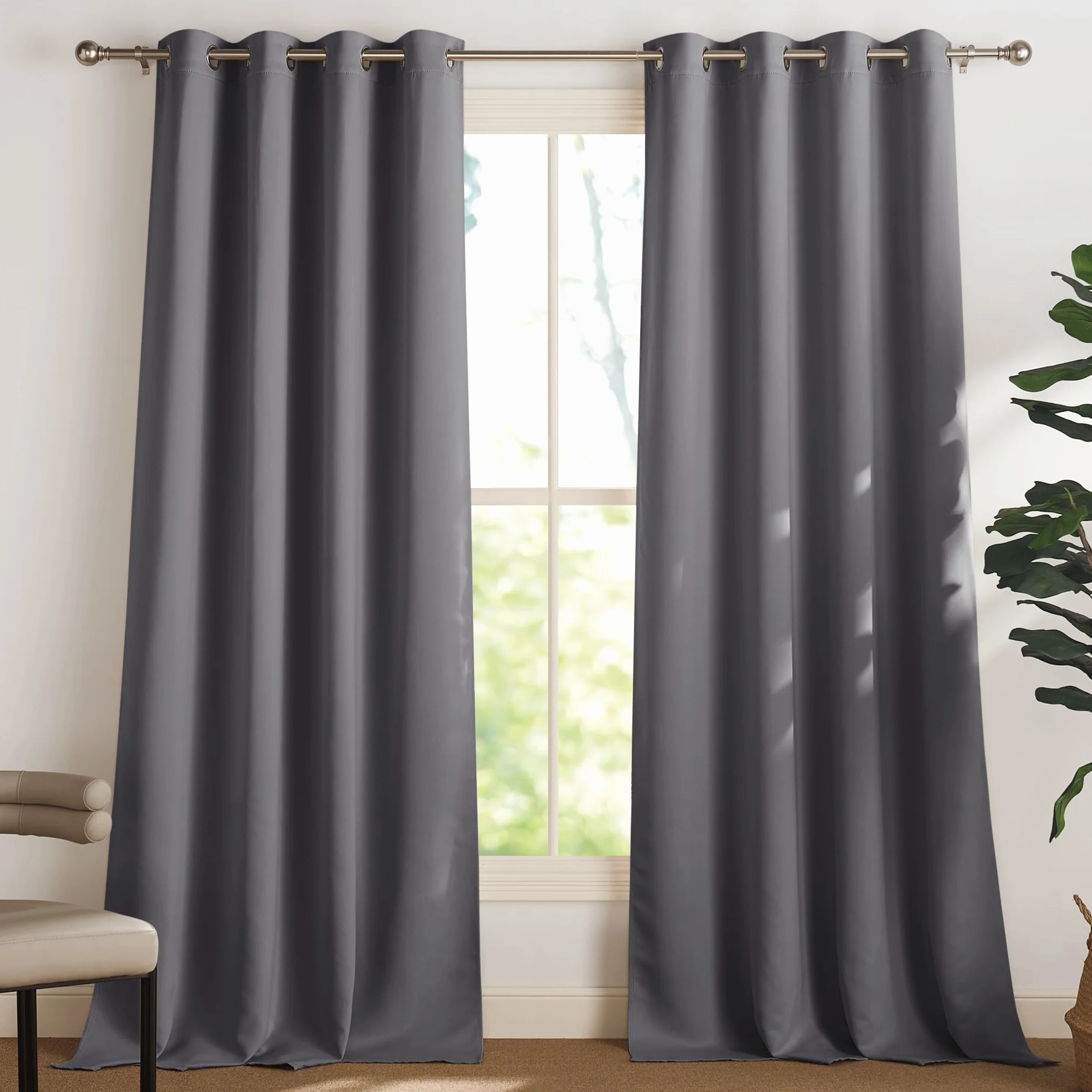 PONY DANCE Tende Oscuranti per Interni 2 Pezzi L 140 x A 240 cm Grigio