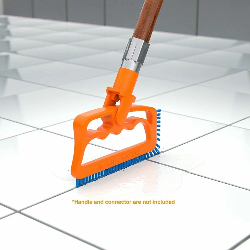 2x Fuginator Spazzola per piastrelle Arancione/Blu. Innovativa per la pulizia di fughe, giunti del bagno, cucina. Rimuove la muffa superficialmente (2)
