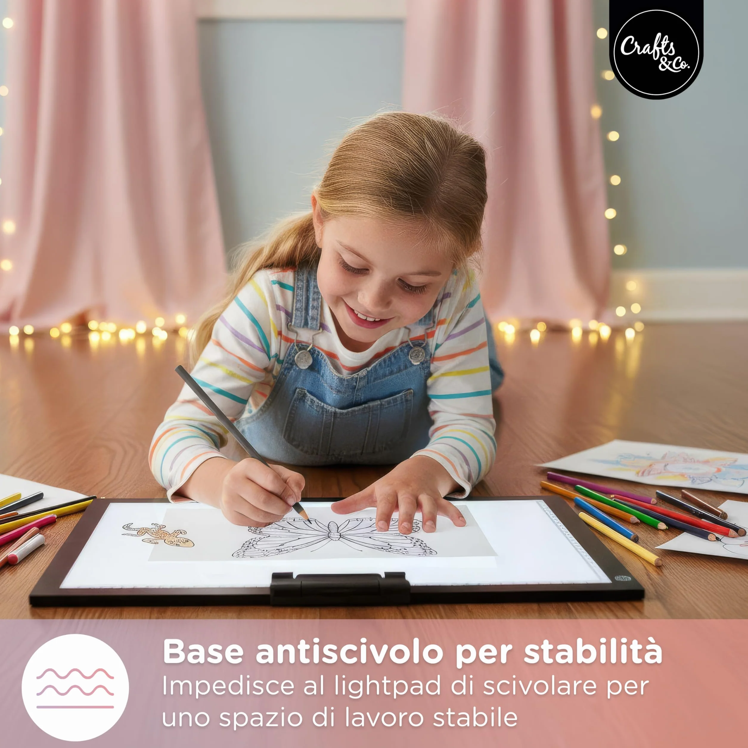 Crafts&Co® Tavola Luminosa | Lightbox Dimmerabile | Accessori Diamond Painting | Pannello LED con USB | Lightpad 470x345 mm | Tavola Luminosa, Pannello da Disegno Illuminato, Pad LED