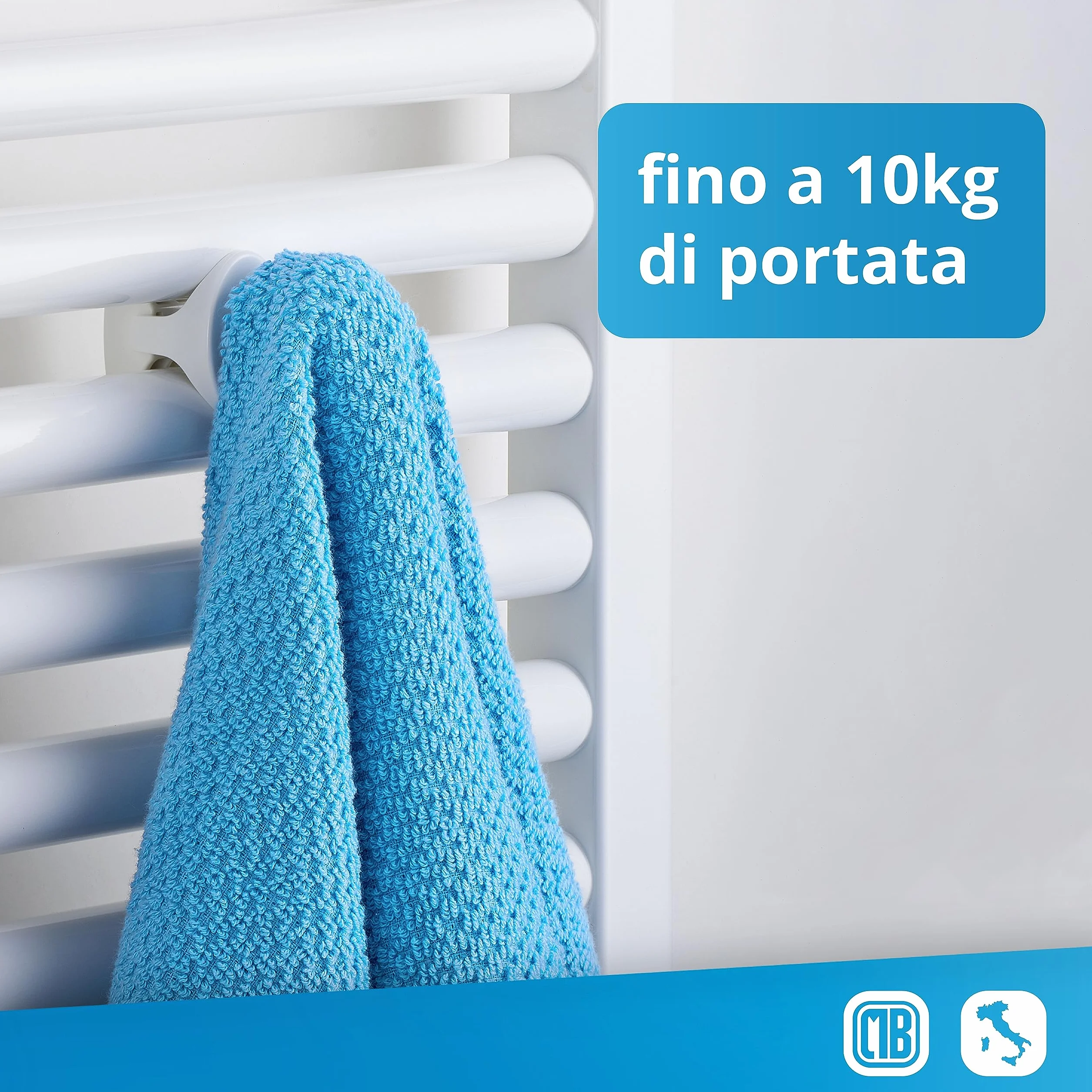 LH Coppia handy grip porta salviette da termosifone senza foro per bagno autoavvitanti al termoarredo scaldasalviette - made in italy
