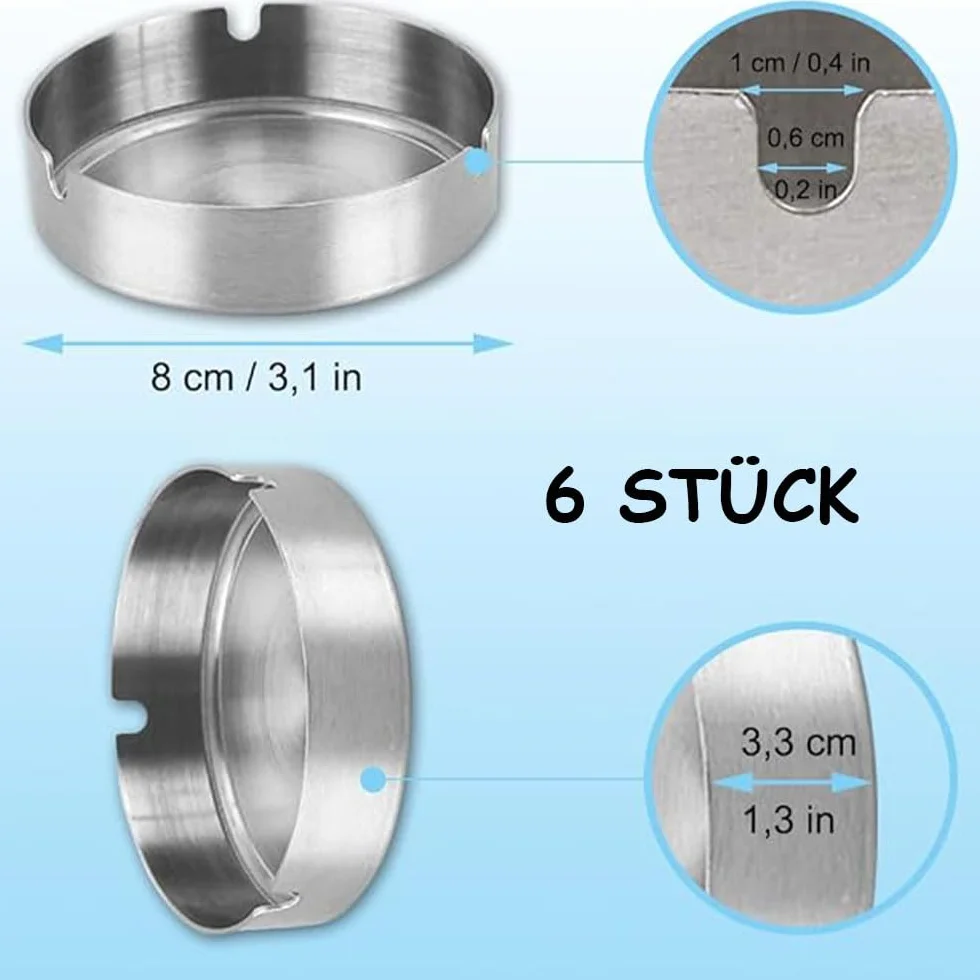 Set da 6 pezzi in acciaio inox rotondo per ristoranti bar esterno