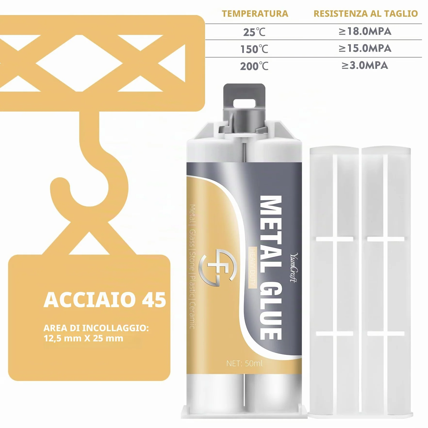 Colla Metallo 100ml, Stucco per Metallo Bicomponente per Metalli, Metallos Liquido per Riparazione Multiuso, Metal Repair Paste Adesivo ad Alta Resistenza, Impermeabile & Resistenza al Calore