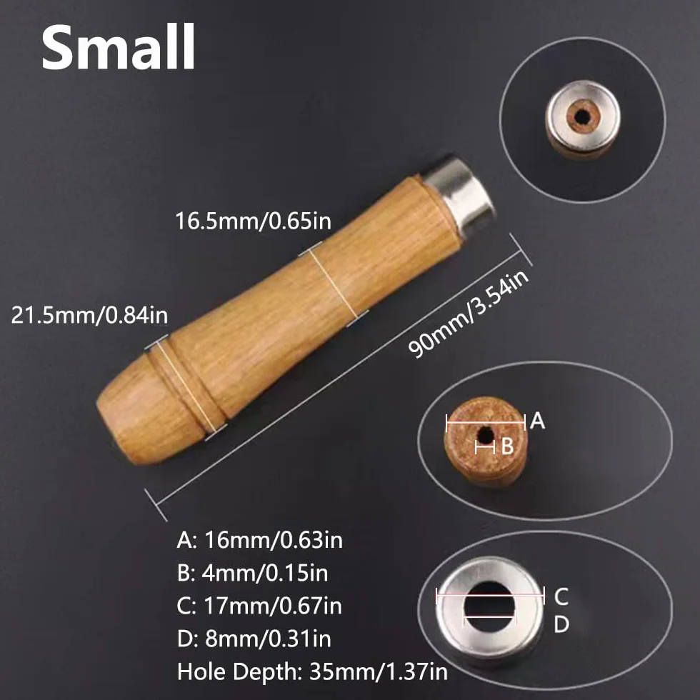5 manici in legno per file con robusti collari in metallo, lunghezza 110 mm, adatti per lime da 15,2 a 20,3 cm di diverse forme