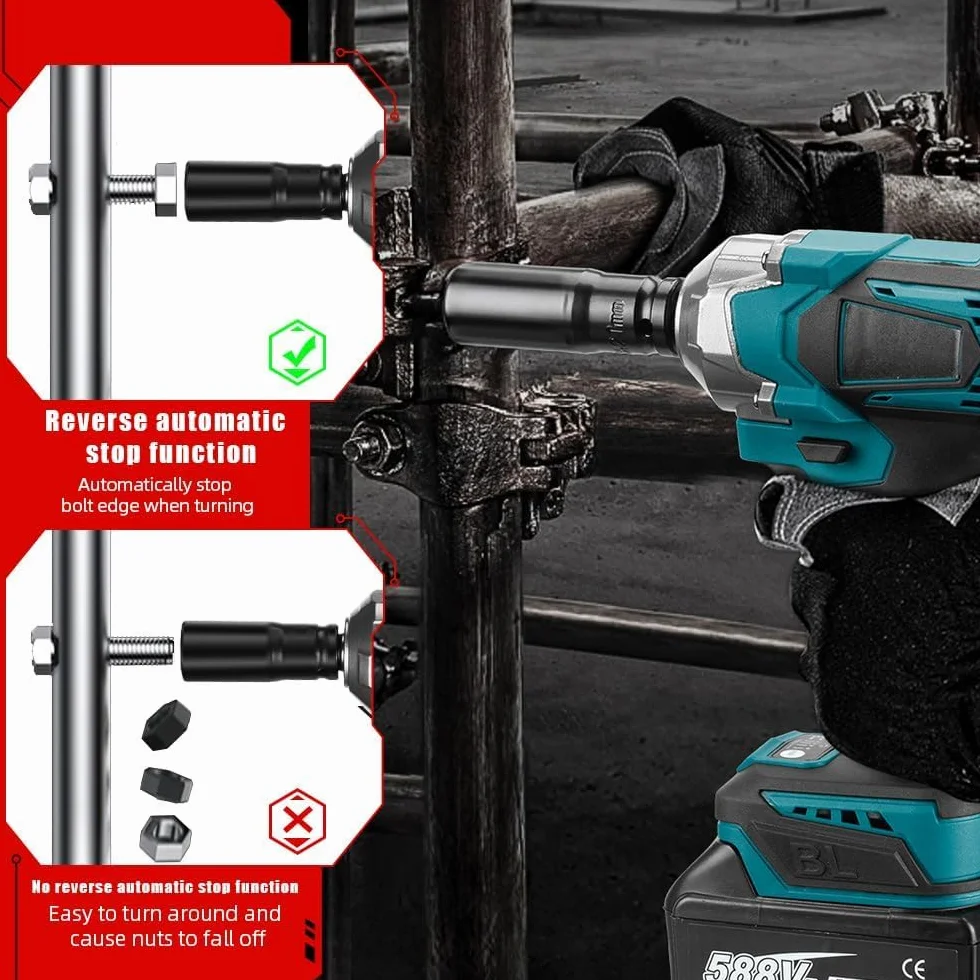 Makita 18V Avvitatore a percussione a batteria 1/2" 7200 rpm 5 velocità 1800N.M con luce LED