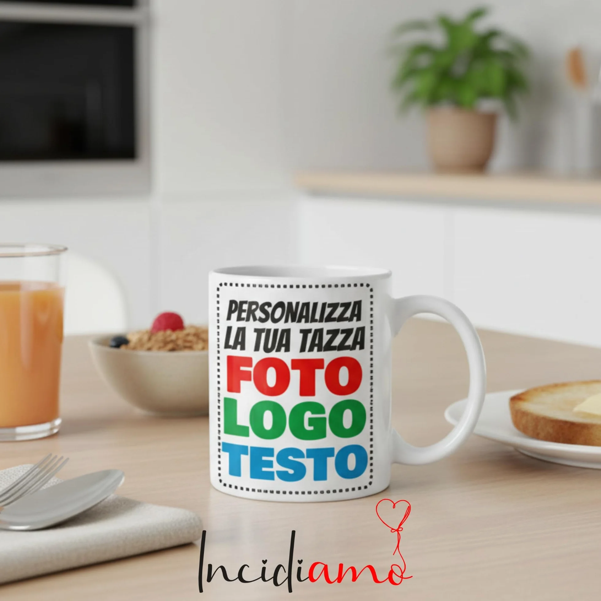Tazza Personalizzata con Stampa Foto in Ceramica 100% Made in Italy, Idea Regalo per Ogni Occasione