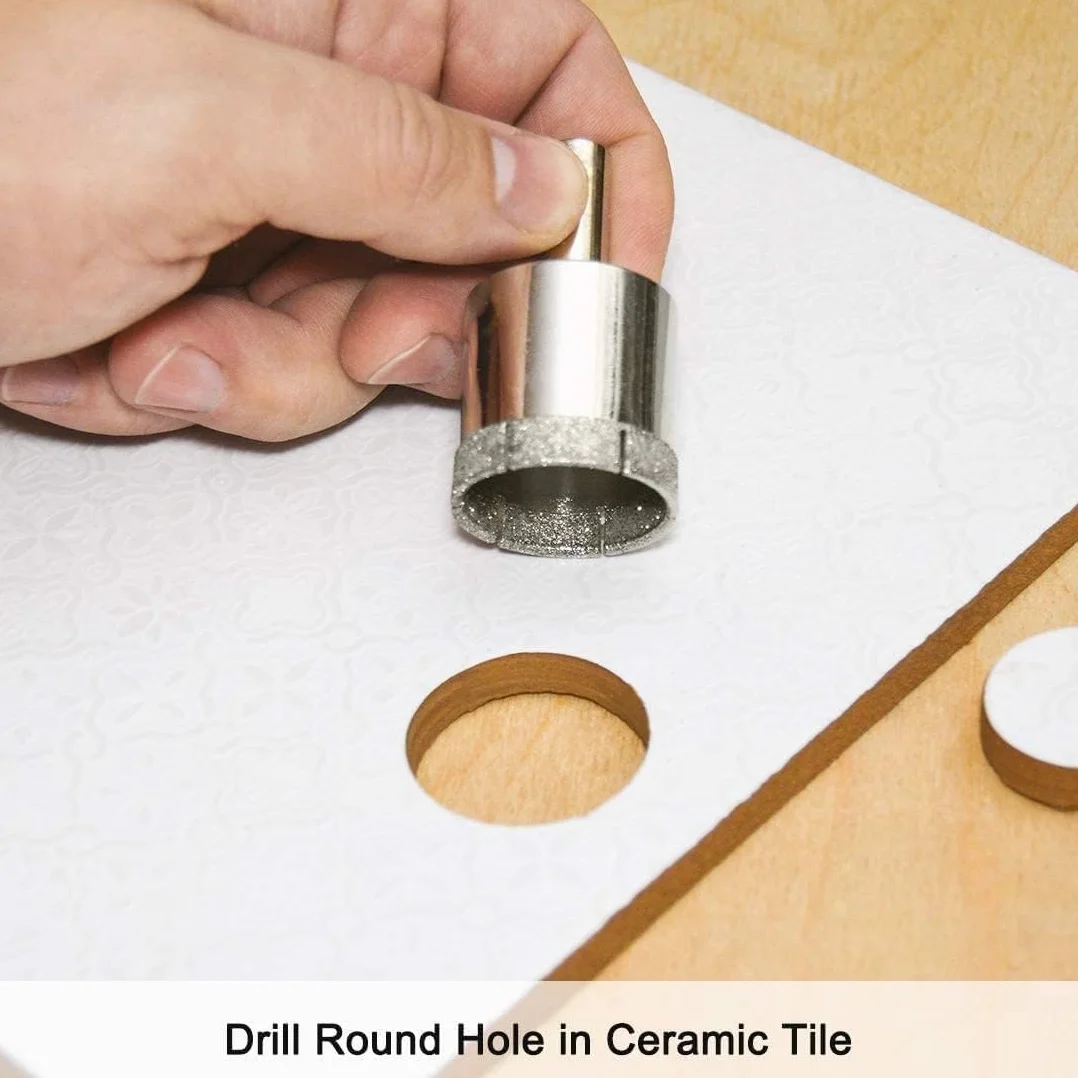 Topolenashop 2x Punta Diamantata 14 mm per Vetro, Piastrelle, Marmo e Ceramica – Sega a Tazza Rivestita in Diamante – Frese Affilate per Fori Precisi – Compatibili con Trapani Manuali ed Elettrici
