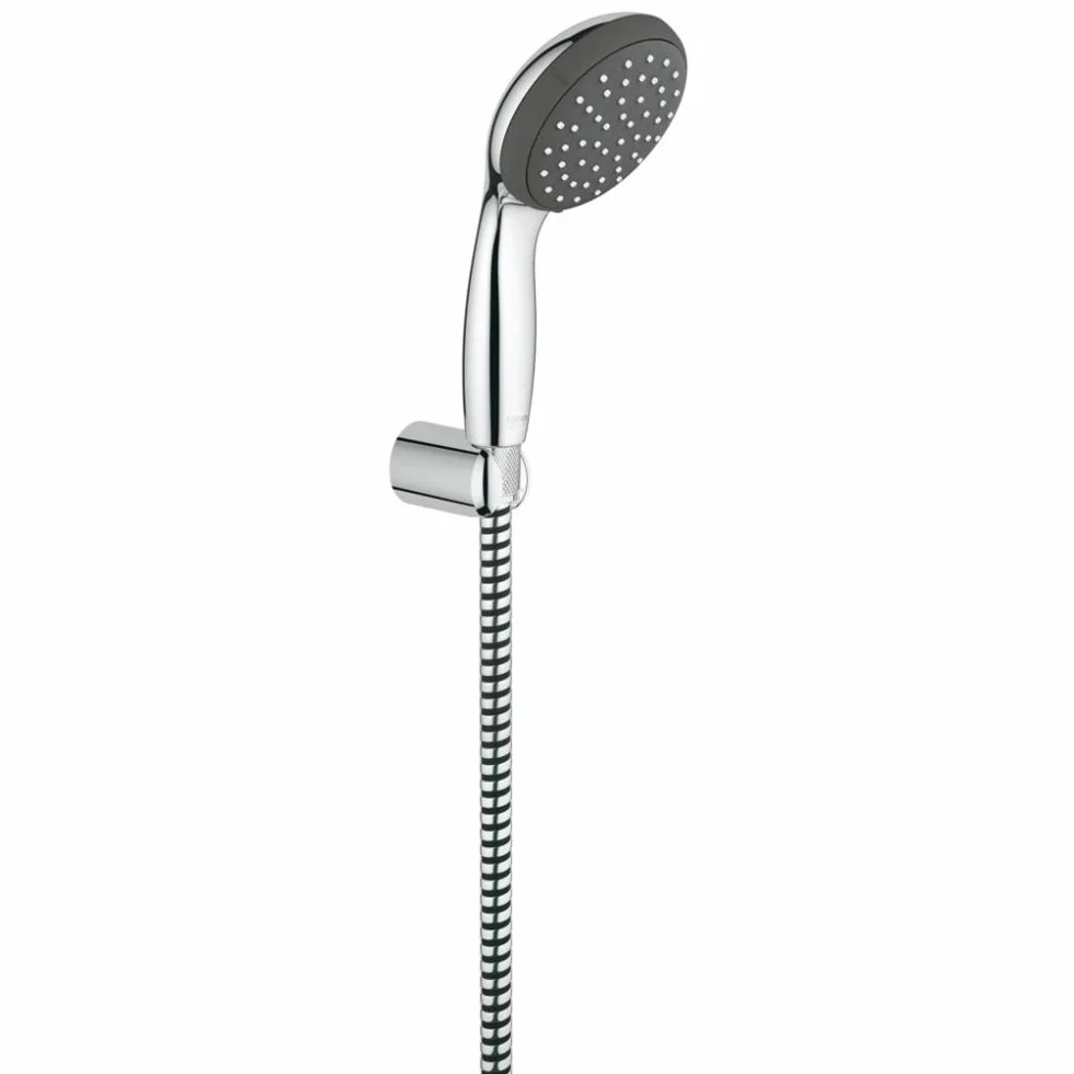 GROHE Vitalio Start 100 Set Doccia Completo (1 getto Rain, bordo in silicone antiurto ShockProof, sistema anticalcare, installazione veloce), Cromo, 27944000