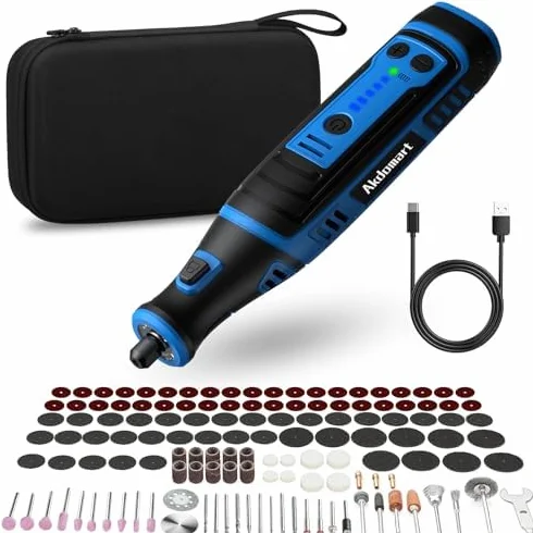 Mini Trapano Elettrico 8V 2.0Ah Rotante Multifunzione 30000 giri/min 135 Accessori LED