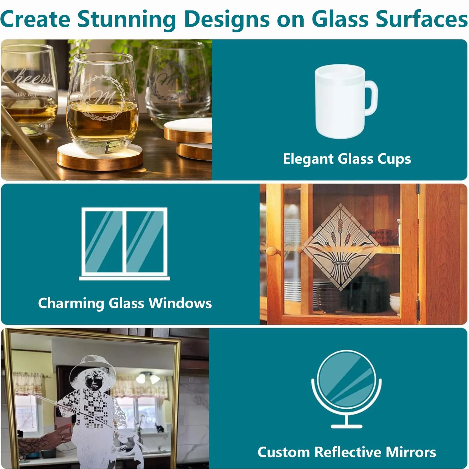 Glass Etching Kit, 300 g, crema per vetro, per accessori fai da te, per creare bellissimi disegni sulle superfici