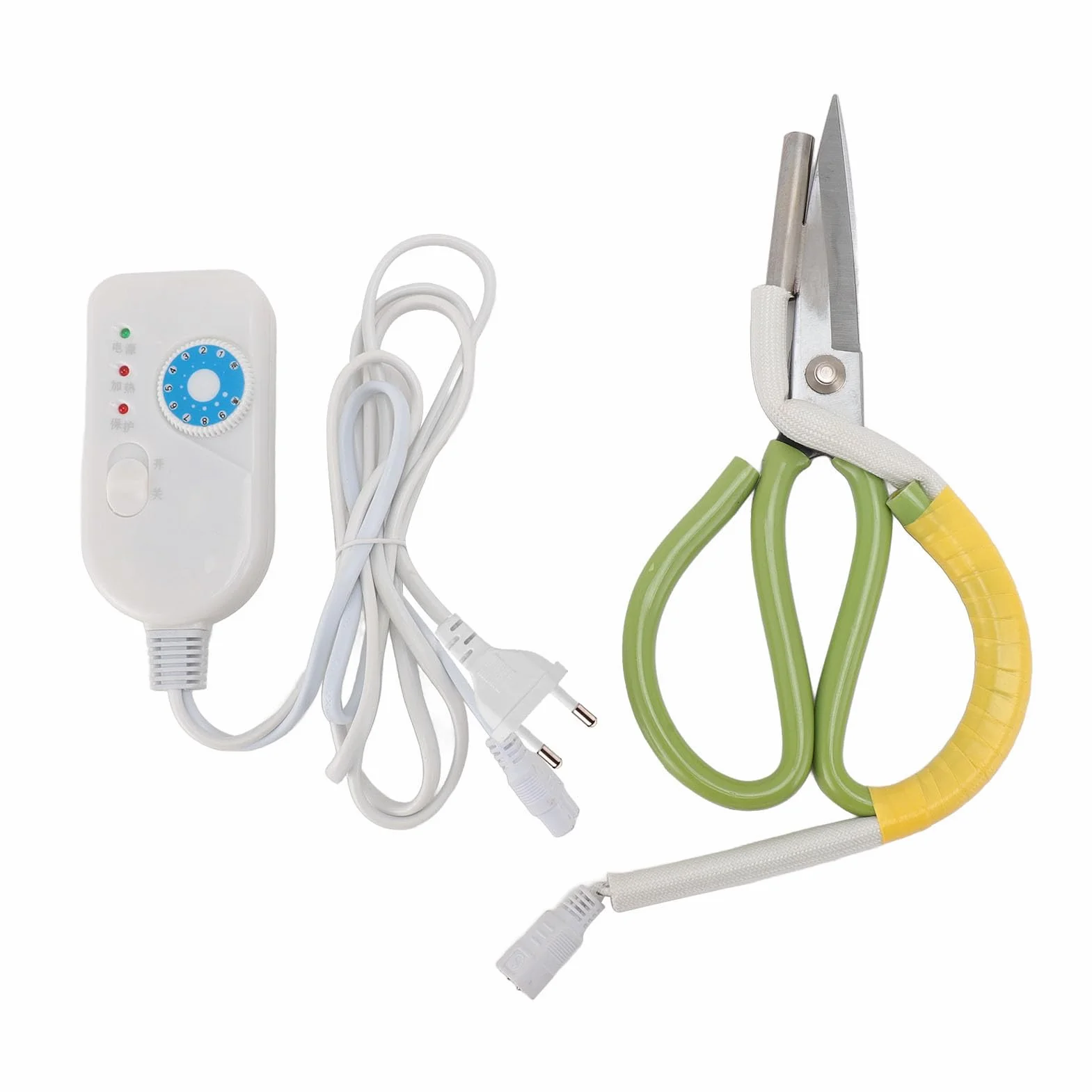 Cesoie Elettriche Riscaldanti a Temperatura Regolabile, Forbici Riscaldate con Lame in Acciaio con Luce Display, Impugnatura Comoda, Cesoia a Caldo Potente e (Spina europea 220 V)