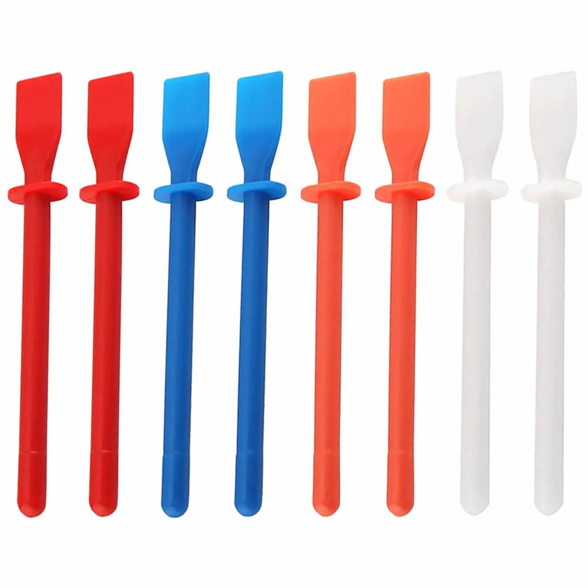 8 pennelli per colla, raschietti, spalmatori con manico lungo, spatola in polipropilene per raschiare la pelle artigianale (4 colori)