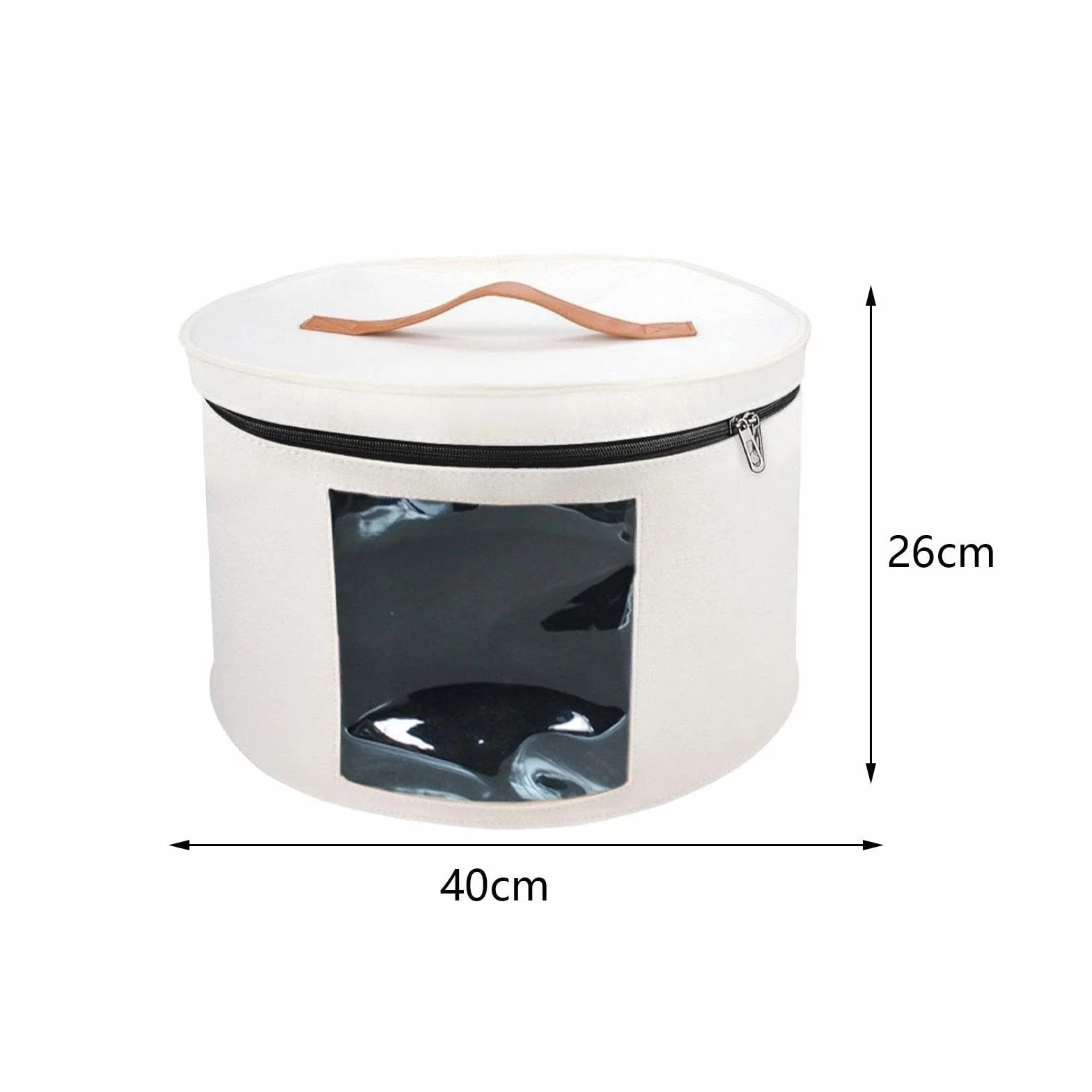 Baoblaze Scatola per Cappelli con Coperchio Antipolvere Pieghevole Rotonda Bianco 40x26 cm
