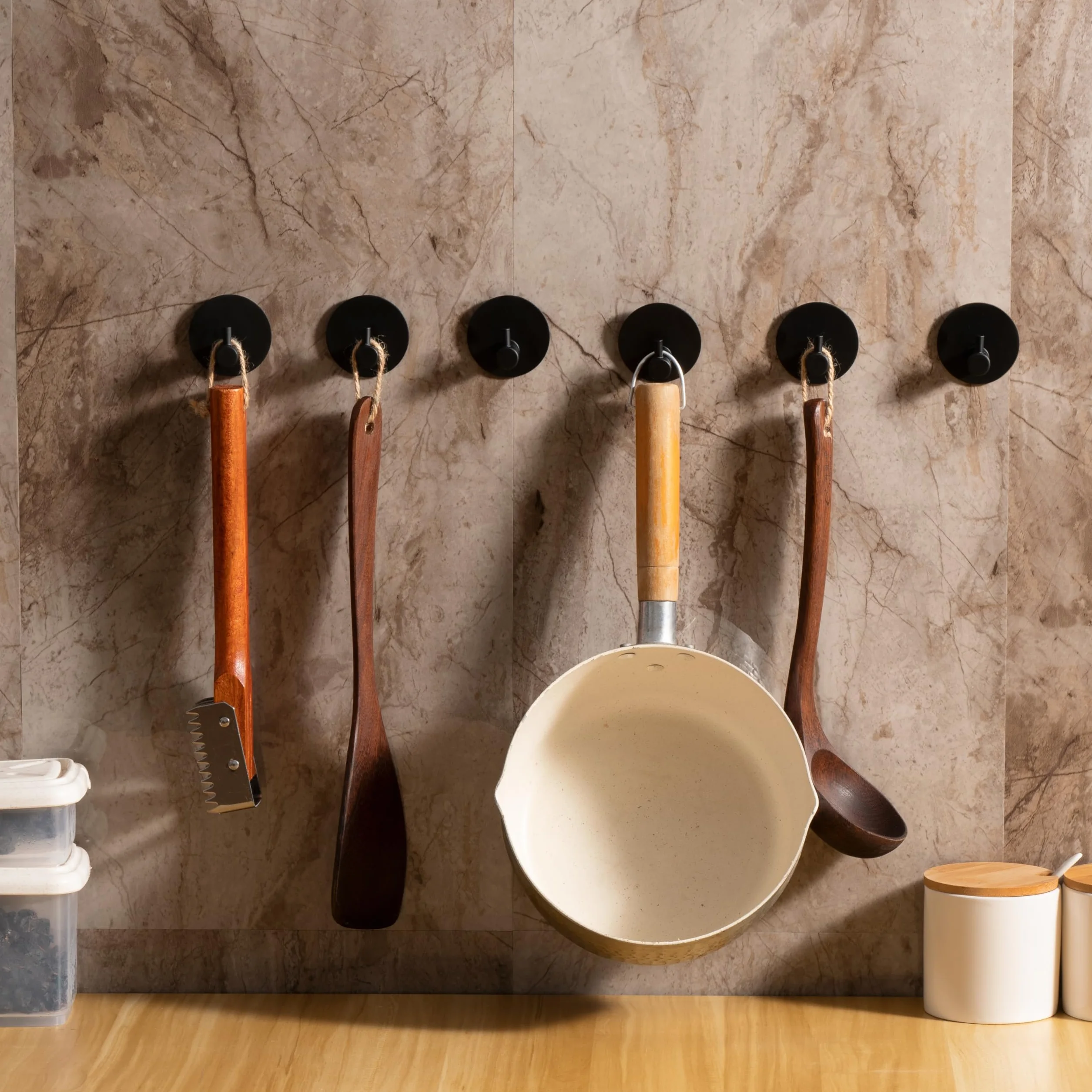 Feligio Ganci Adesivi Bagno 4 Pezzi, Acciaio Inox 304, Appendi Accappatoio, Nero