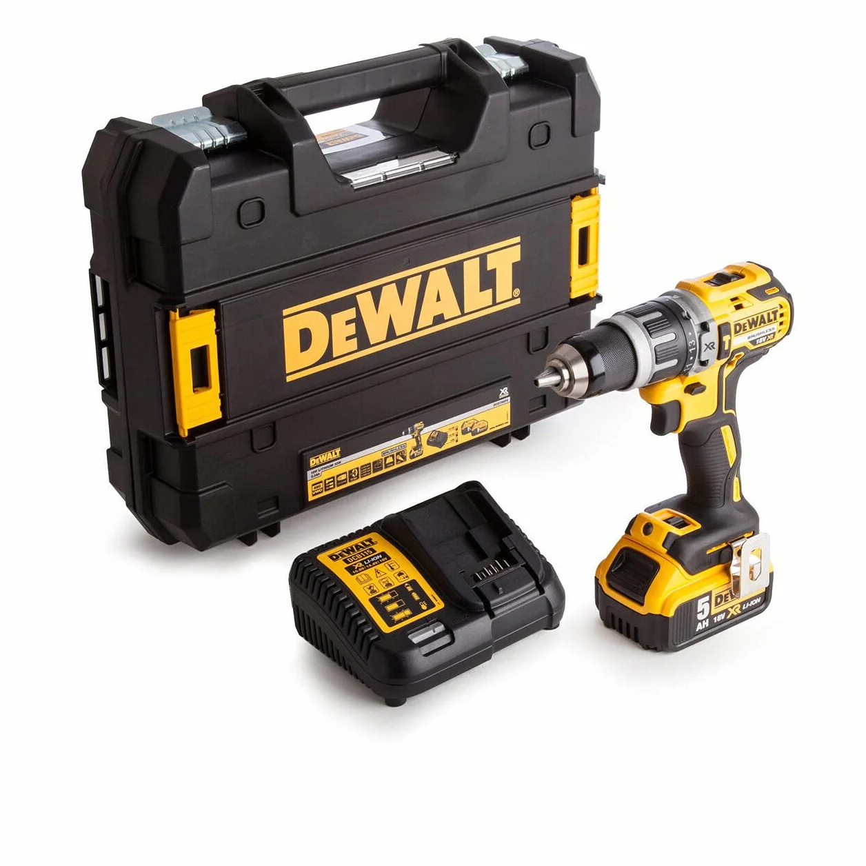 DEWALT DCD796P1-GB XR Brushless Compact Lithium-Ion Trapano, 18 V, Giallo/Nero