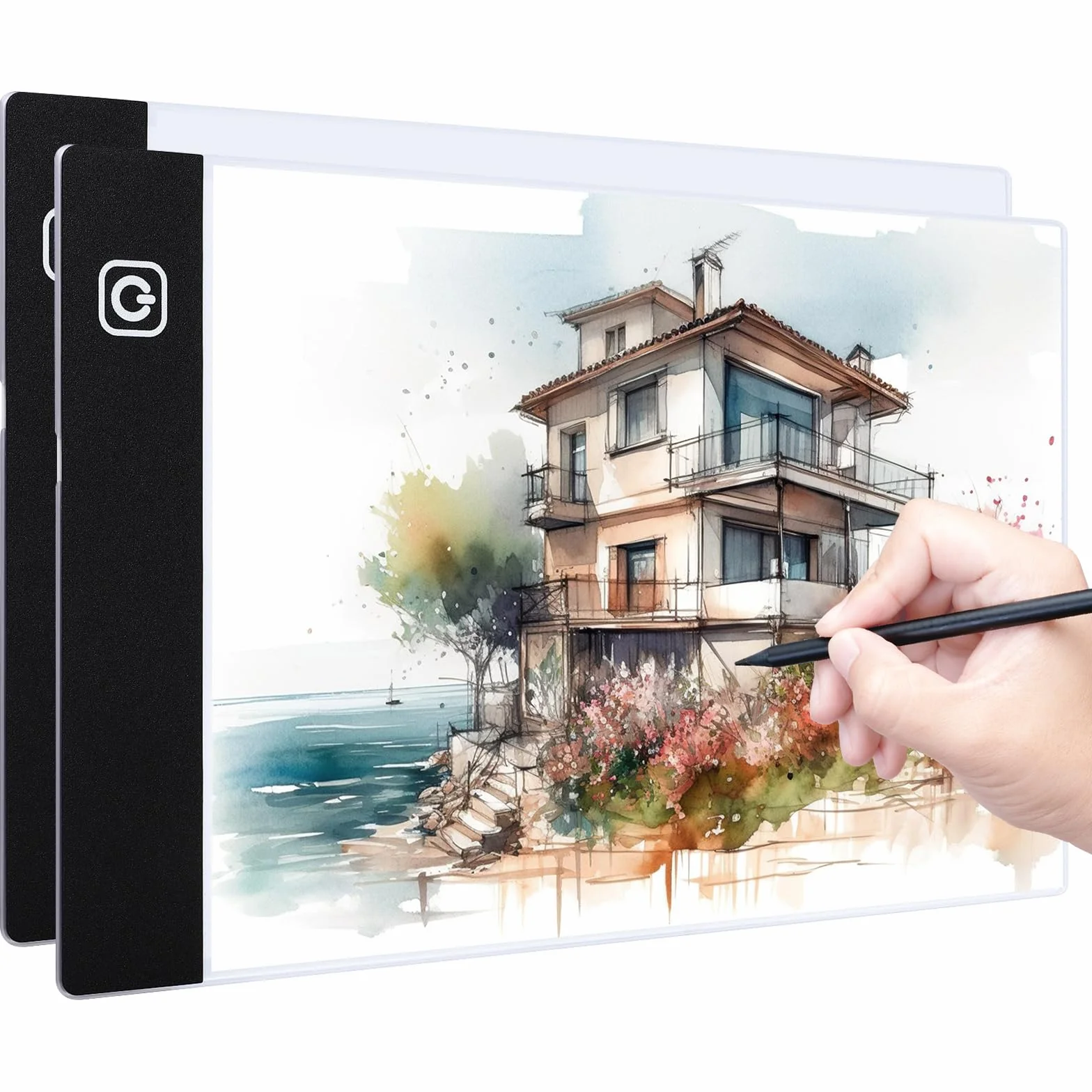 Coolzon Tavoletta Luminosa A4, Lavagna Luminosa A4 LED Light Pad con Luminosità Regolabile, LED Tavoletta Luminosa,Ultra Sottile per Animazione, Schizzi, Progettazione, Disegno, Pittura a Diamante 5D