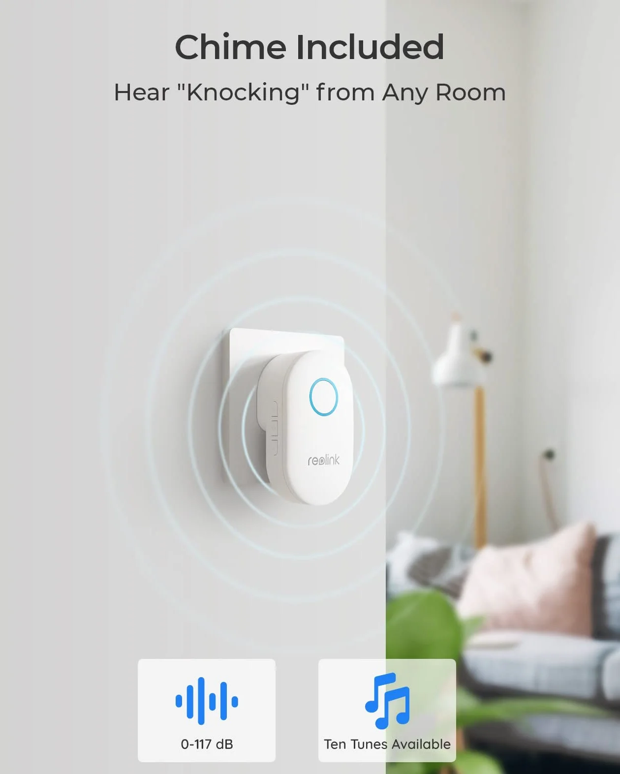 Reolink 5MP Videocitofono Wi-Fi 2,4/5 GHz con Chime, Rilevamento Uomo, Audio Bidirezionale, Visione Notturna Infrarossi, Doorbell WiFi Nero Ricondizionato