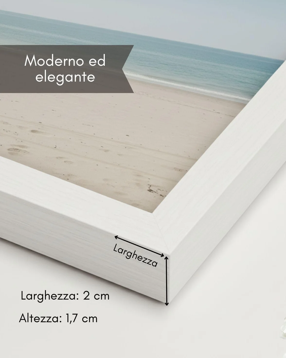 Cornice 30x40 Legno Bianco Antiriflesso Parte Frontale per Foto Diplomi Poster Puzzle 2 cm