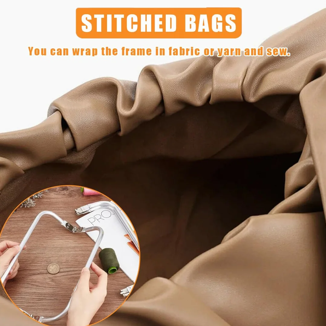 XPEX 2 Pezzi Chiusura Borsa Uncinetto 19 Cm, Chiusura Per Borsa Clic Clac, Borsa A Forma Di U Manico Interno Bacio, Chiusura A Chiusura Telaio Borsa In Alluminio, Per Progetti DIY(200 * 90 * 20Mm)