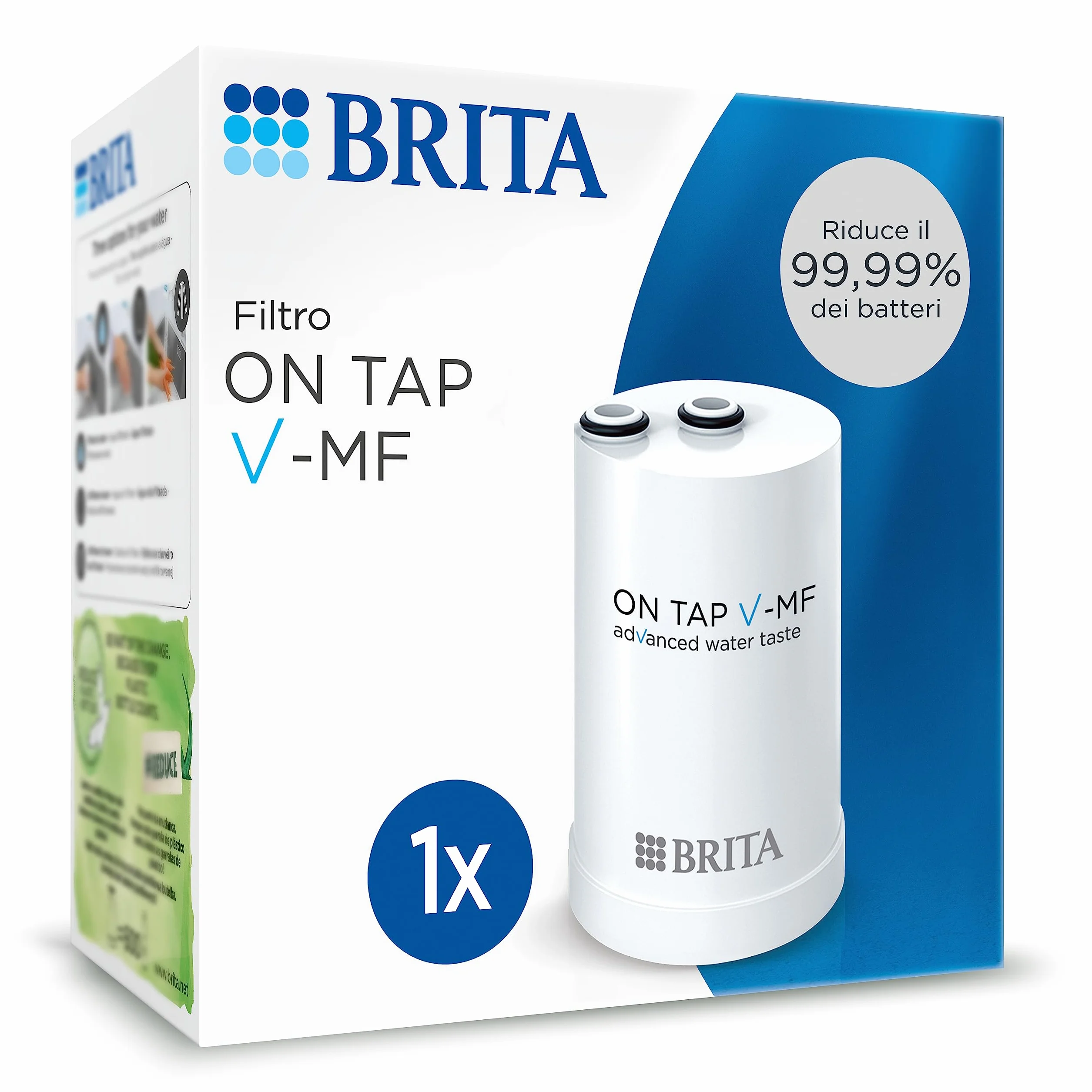 BRITA ON TAP V-MF Filtro acqua rubinetto 600L Riduce cloro PFAS batteri microparticelle metalli