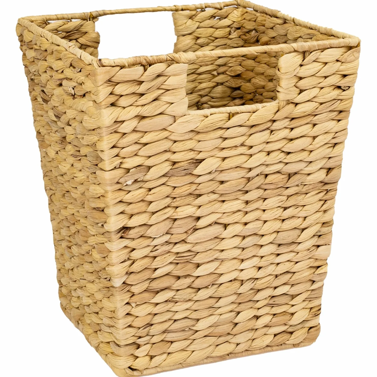 HMF Cestino per la carta, cestino per l'ufficio intrecciato in giacinto d'acqua | Rettangolare | 25 x 25 x 30 cm