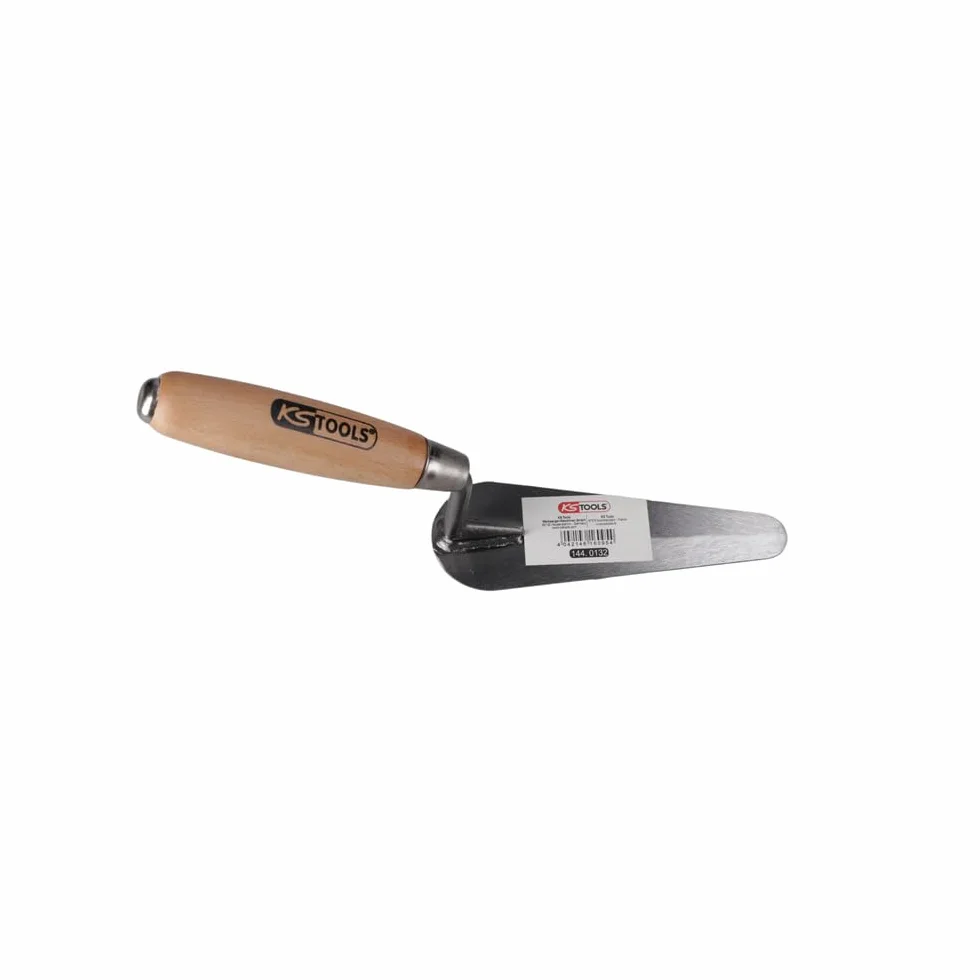 KS Tools 144.0132 - Cazzuola triangolare, con impugnatura in legno, 140 mm