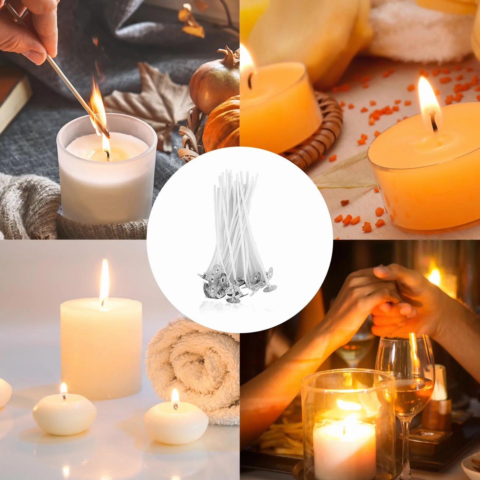 50 stoppine per candele da 10 cm, Cotton Candle Wick per la produzione di candele, fai da te