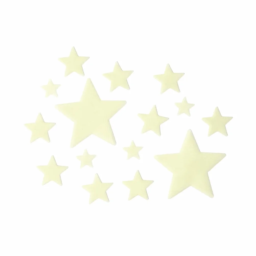 Legami - Super Stars, Stelle Fosforescenti Adesive, L Max 7 cm, in PVC, si Caricano Durante il Giorno con la Luce e la Rilasciano di Notte, 24 Stelle, 3 diverse Misure