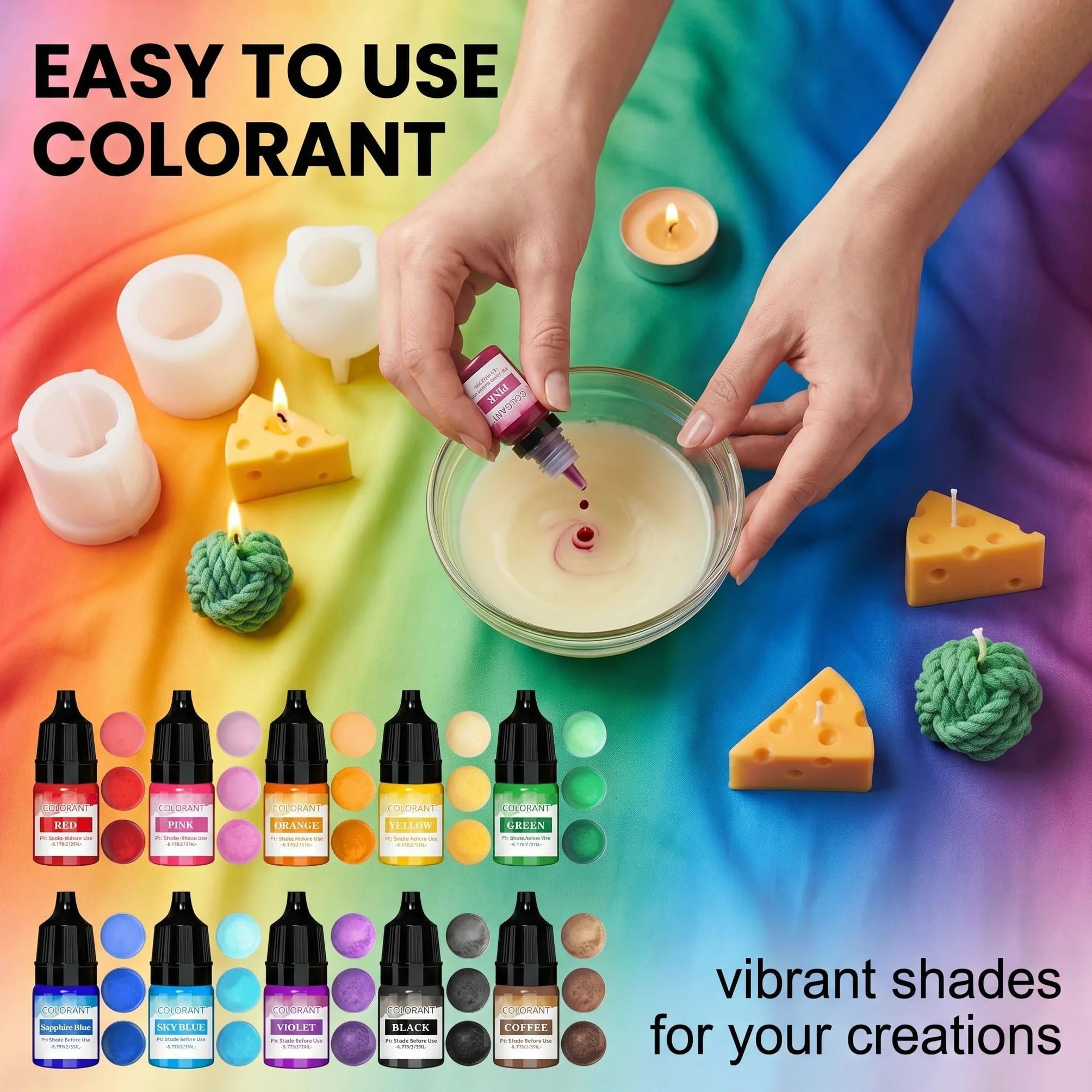 10 pezzi Candele Coloranti Coloranti per Cera di Candela Pigmenti colorati per polvere da colata Altamente Concentrato Coloranti per Cera per Candele Fai da Te per la produzione tintura