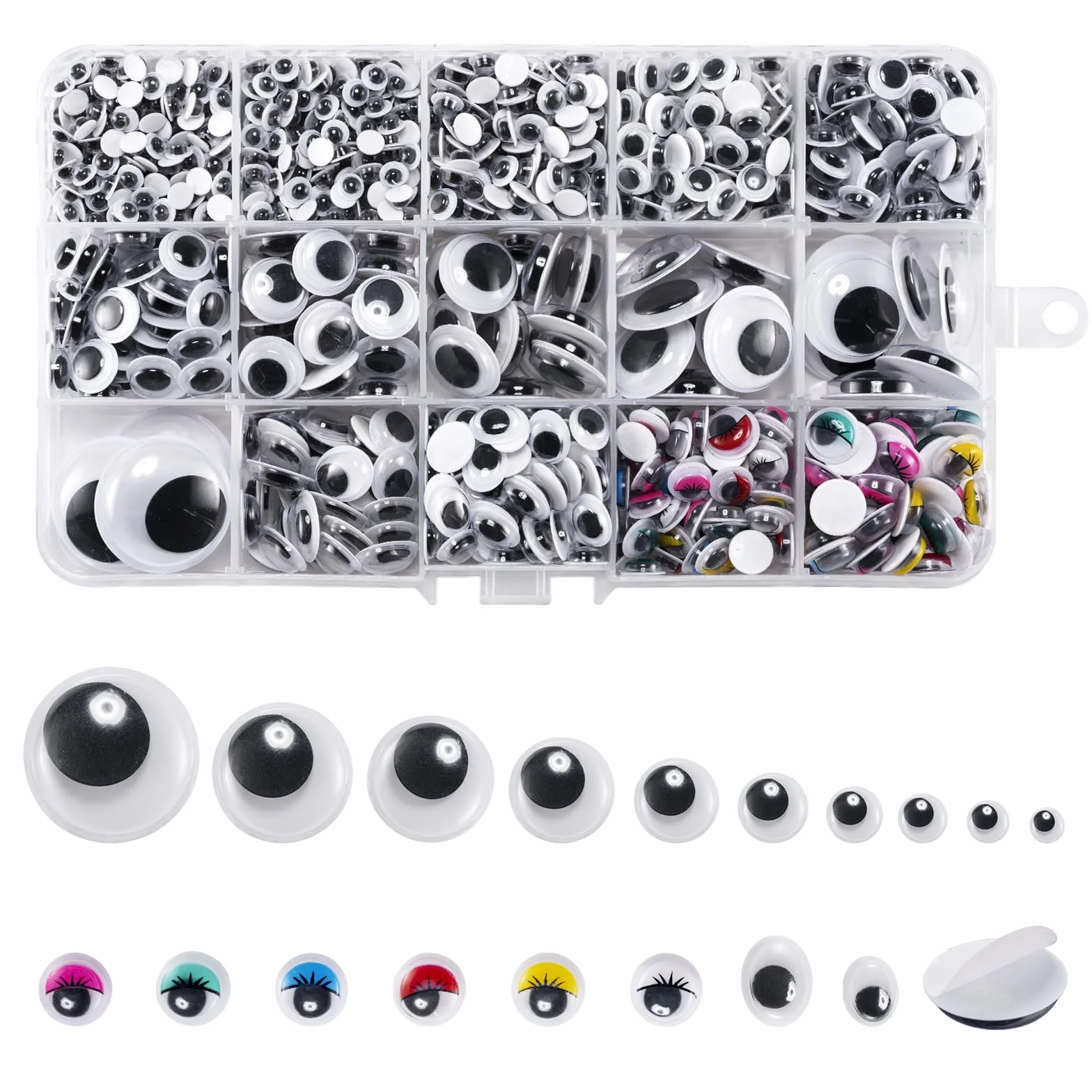 Carehabi 1200 Pezzi Occhi Mobili Adesivi Giocattolo Autoadesivi per Fai da Te Scrapbooking Accessori