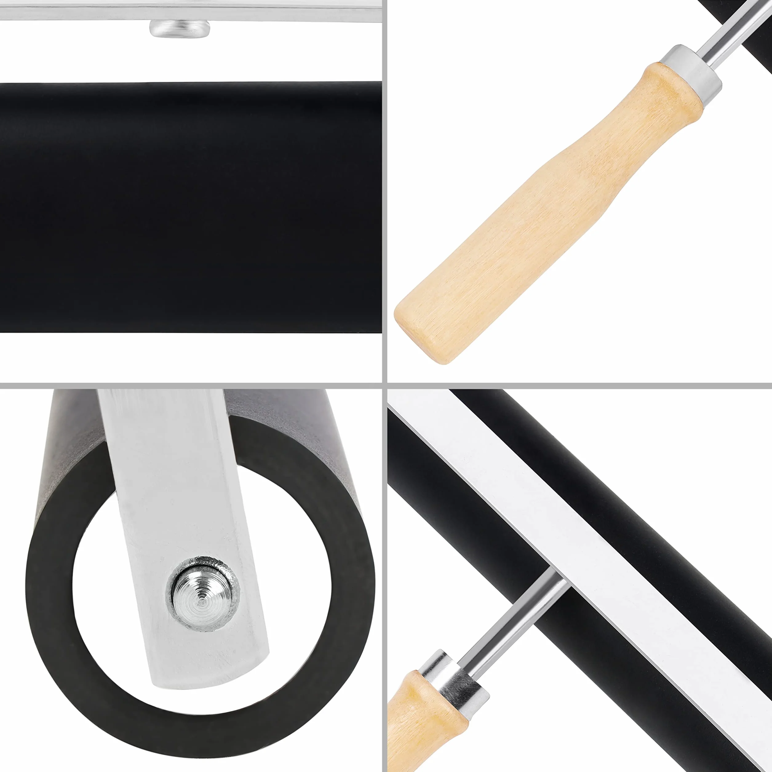 Kurtzy Rullo in Gomma per Stampa 10 cm Nero Brayer Roller Linoleprint