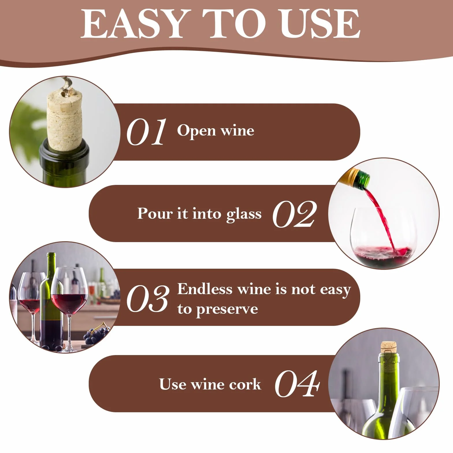 Tappi di Sughero per Bottiglie di Vino, 25 Pezzi, Sughero Naturale Riutilizzabile per Vino e Decorazioni