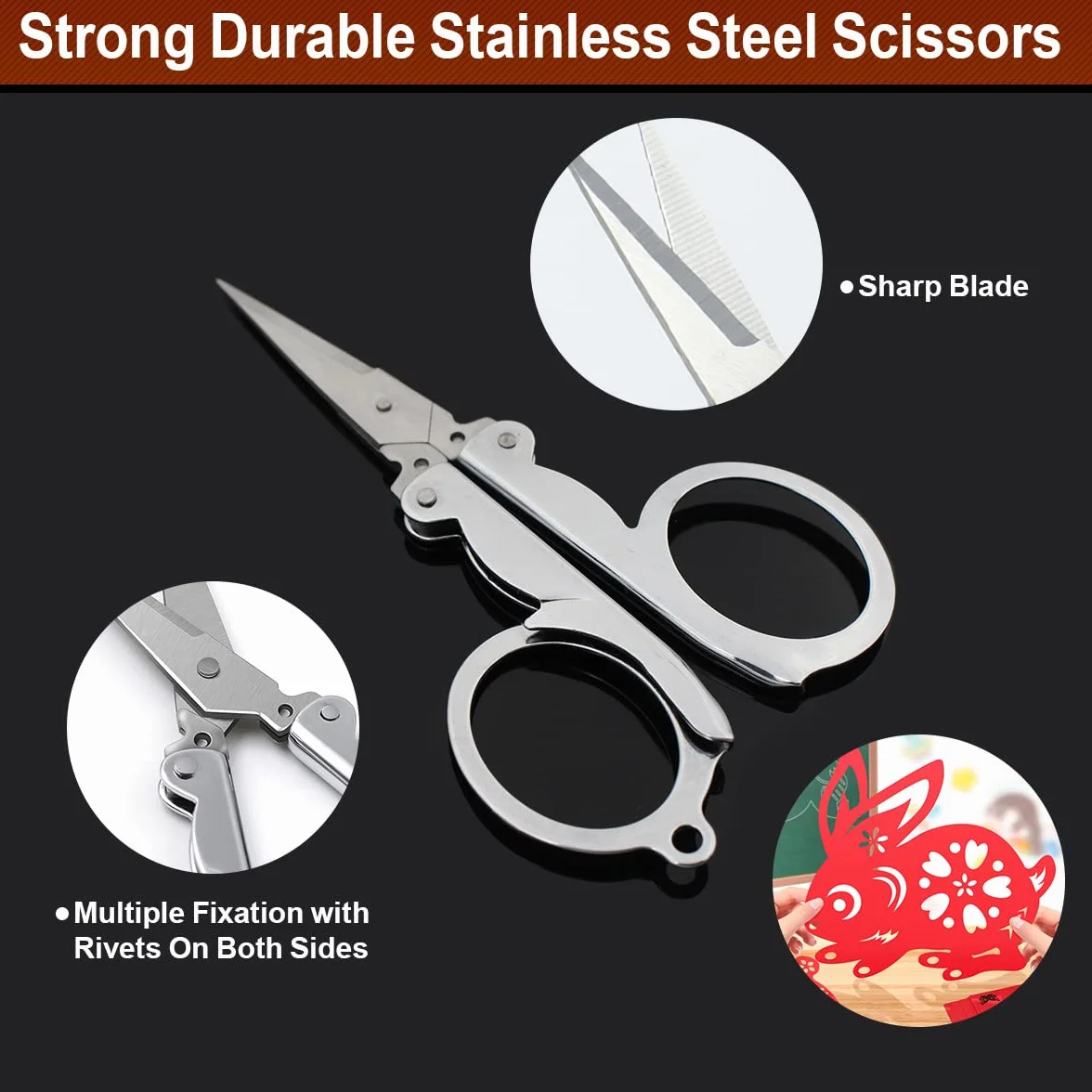 3 Pezzi Mini Forbici Pieghevoli, Forbici da Viaggio Forbice in Metallo Folding Scissors, Forbici Portatili Forbici Pieghevoli in Acciaio Inox Forbici Artigianali per Carta/Campeggio/Pesca/Ufficio