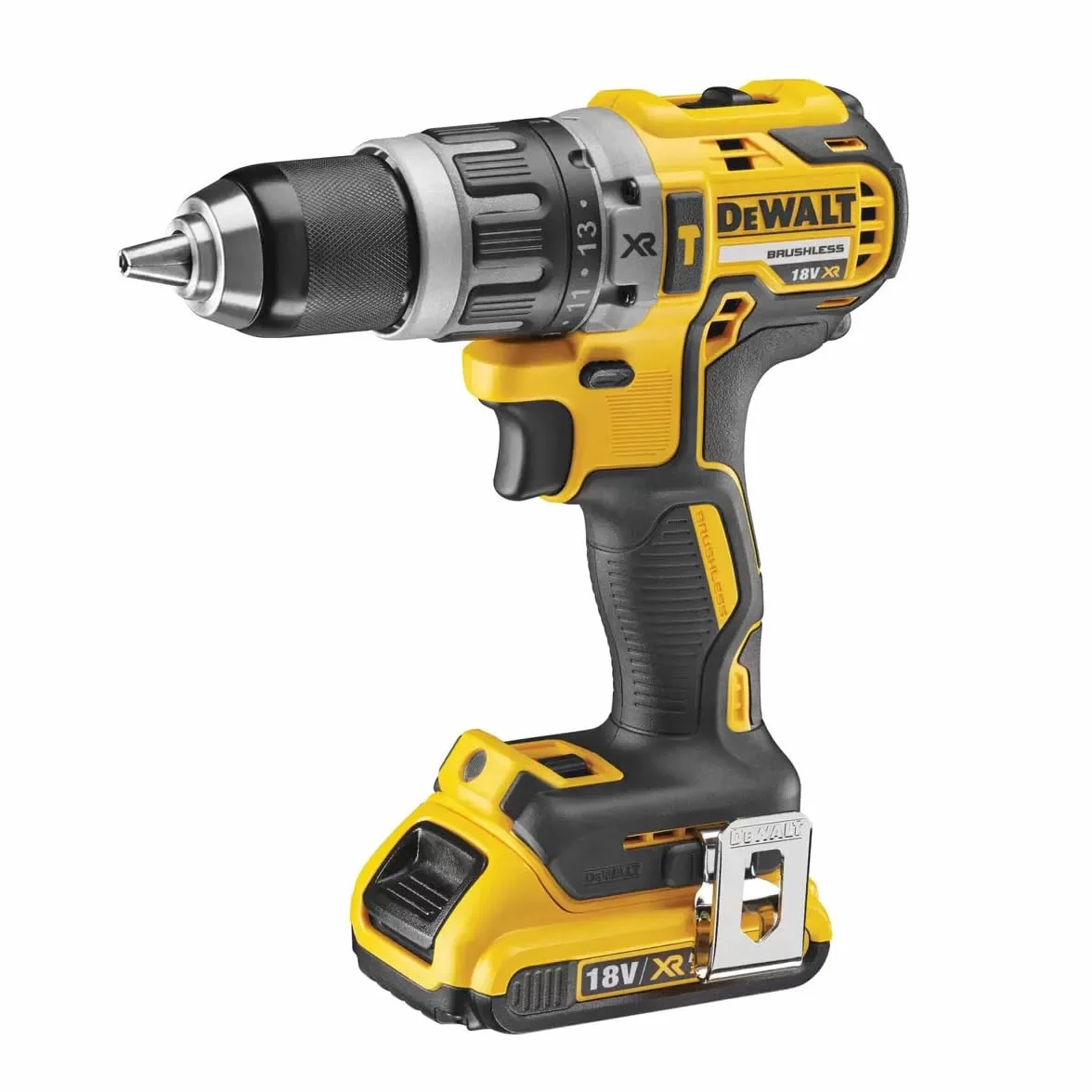 DEWALT Kit trapano avvitatore a percussione senza spazzole – include 2 batterie da 2 Ah con kit borsa e caricabatterie