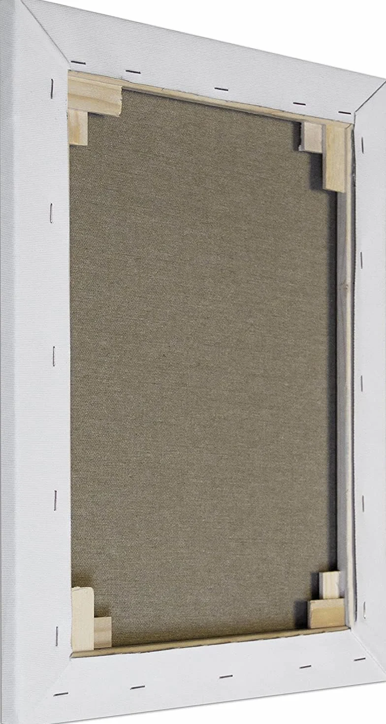 Tele per Dipingere Bianca 100% Cotone, Pronte All'Uso su Telaio in Legno di Pino - Set di Tele Bianco Pittura Acrilica, Olio e Acquerello - Per Artisti e Principianti - 45x60cm