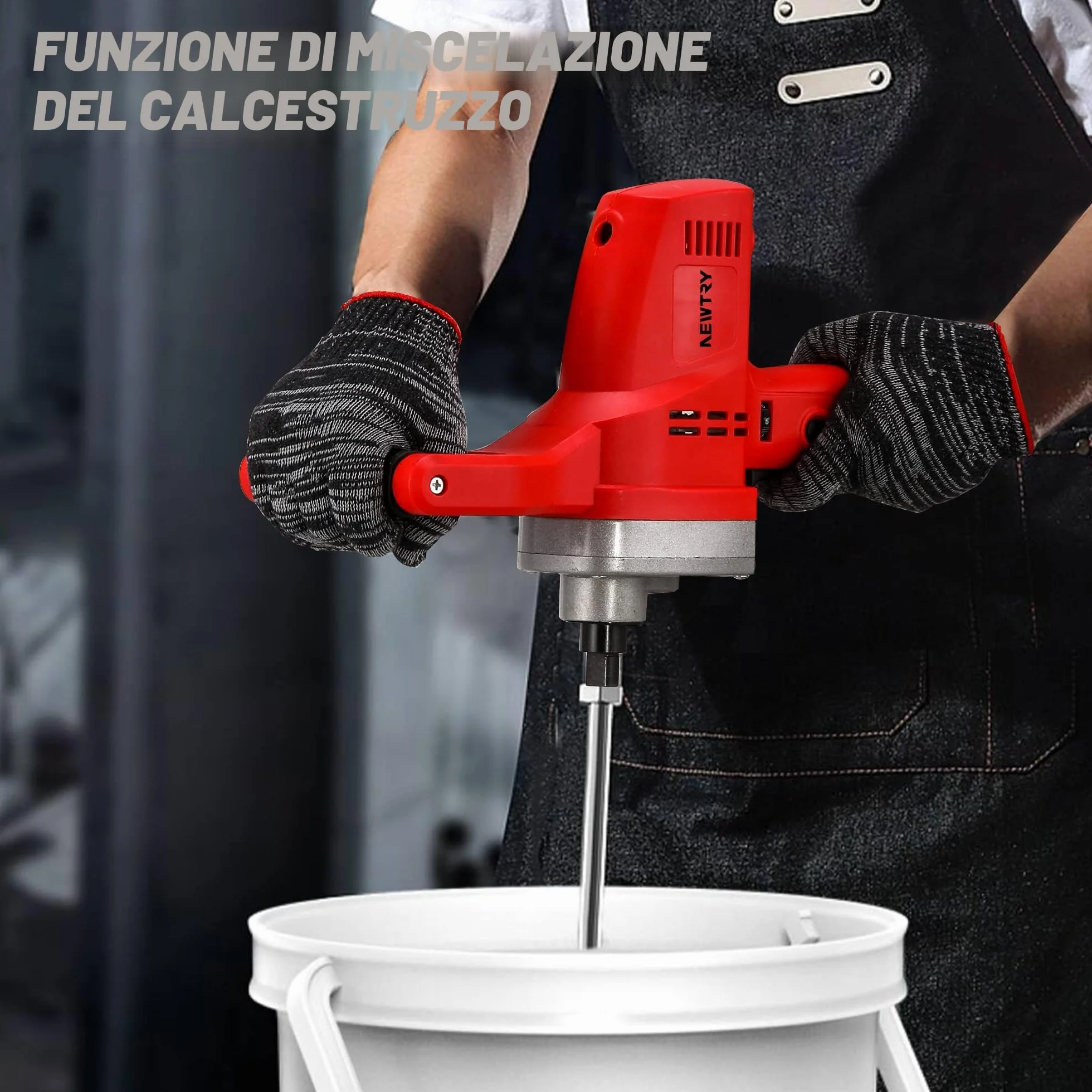 NEWTRY Frattazzatrice elettrica per malta da muratore, Cazzuola lisciante per intonaco portatile per rifiniture murali, con dischi di ricambio in carta vetrata spugnosa 220V CE