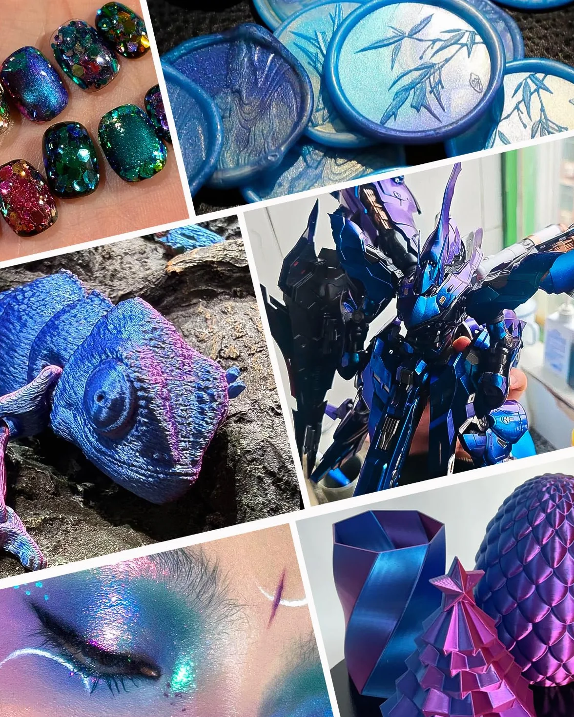 Polvere di Mica Camaleonte – 10 × 3 g Pigmenti Effetto Color Shift per Resina Epossidica, Polvere Cromata ad Alta Intensità per Tumbler, Pittura, Unghie e Progetti DIY