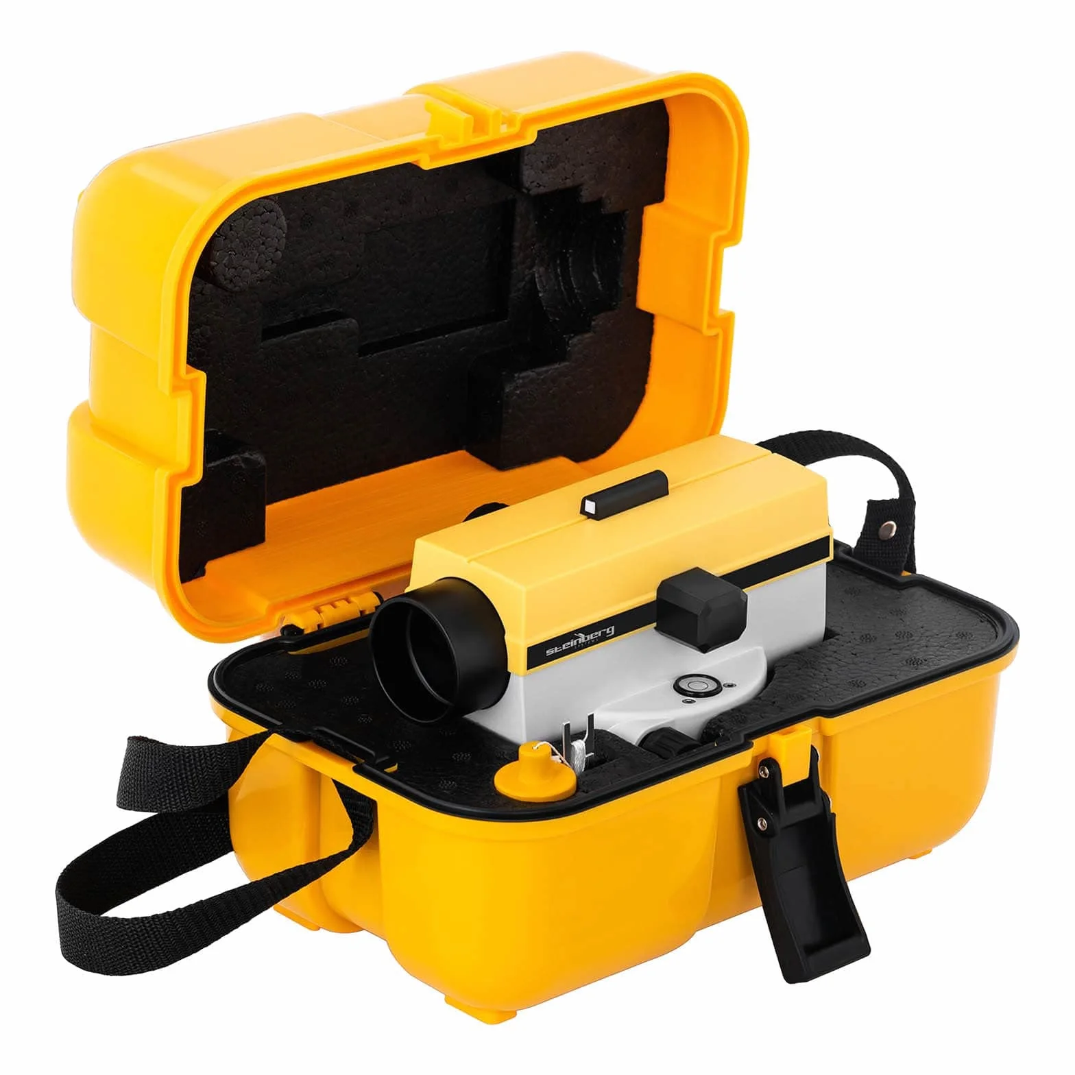 Steinberg Systems Livello Ottico Livellatore con Stativo e Stadia SBS-LIS-20/34 (20x, 34 mm, 2,5 mm, Compensatore ad aria)