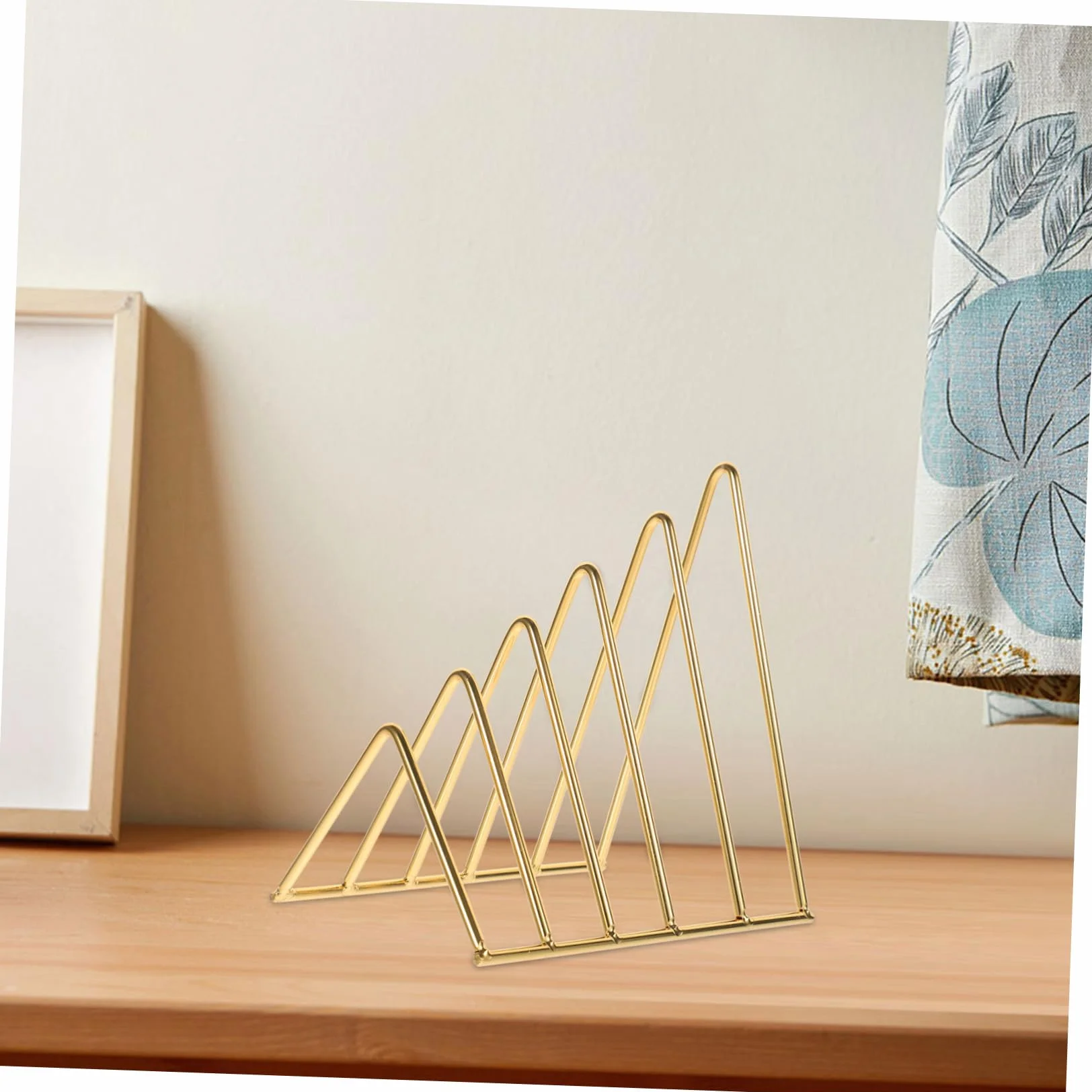 Organizer da Scrivania in Ferro Color Oro Design Semplice e Angoli Arrotondati, Porta Libri e File Leggero e Pratico per Ufficio e Aula