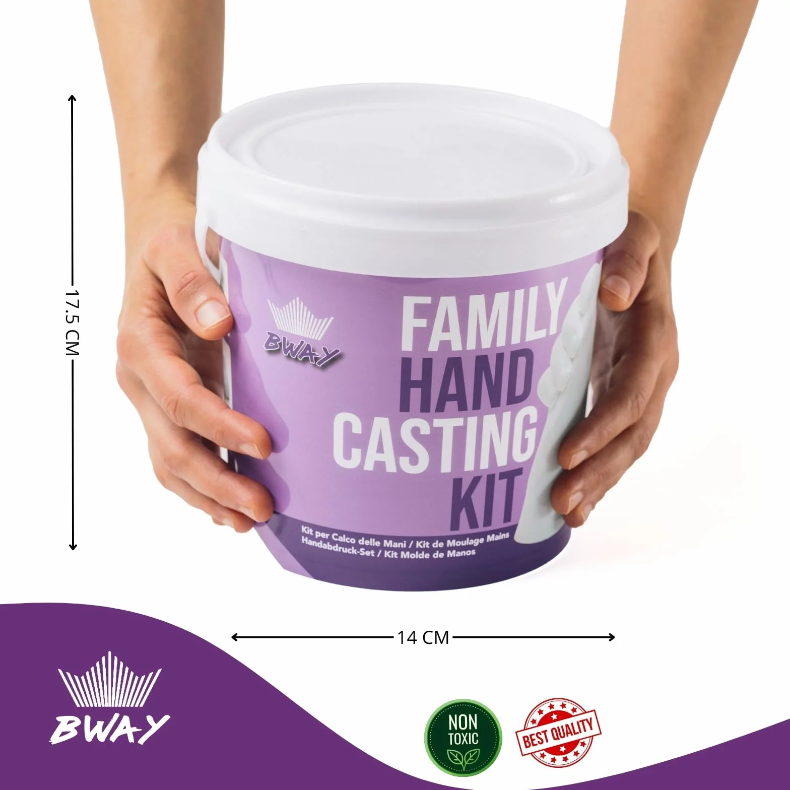 BWAY Calco Mani Coppia - Regali Natale Originali - Calco Mani con Gesso per Stampi e Alginato - Idee Regalo per Coppie, Fidanzati e Famiglie - Regalo per San Valentino e Anniversari