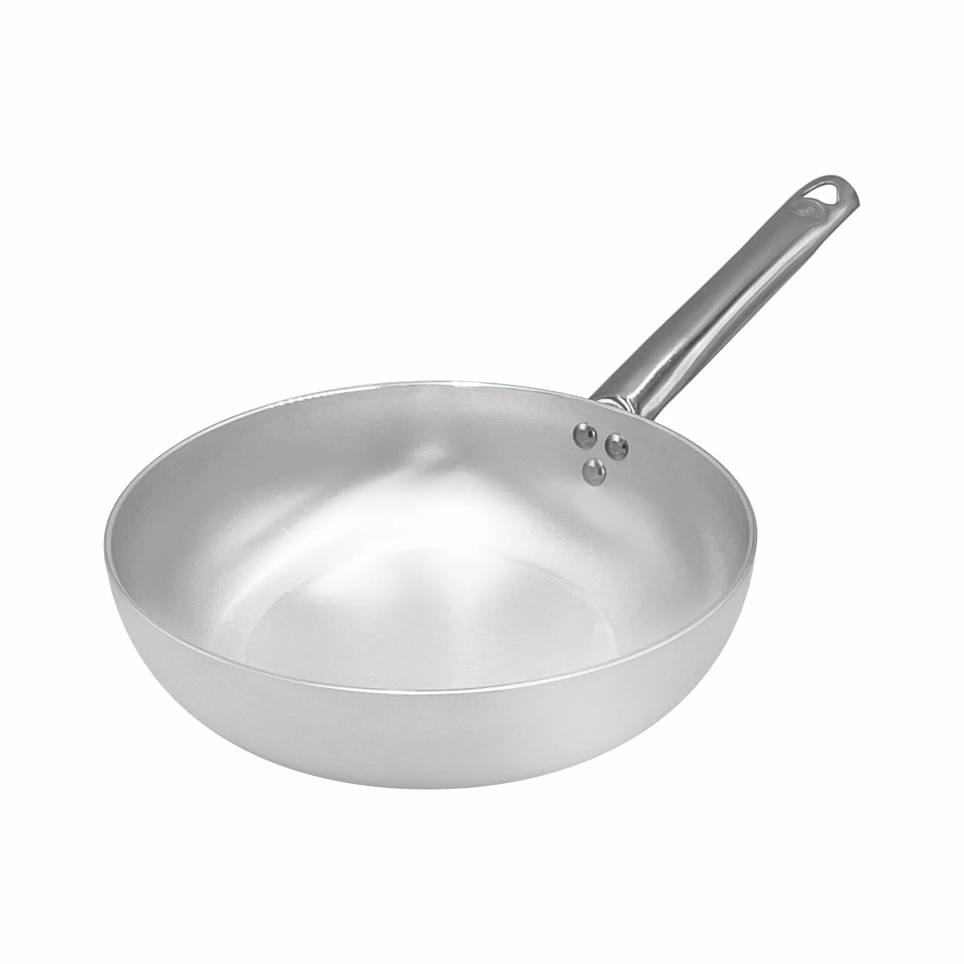 Pentole Agnelli Alluminio 3 mm Professionale Padella Alta per Saltare con Manico Inox, Antiaderente, Argento, 28 cm
