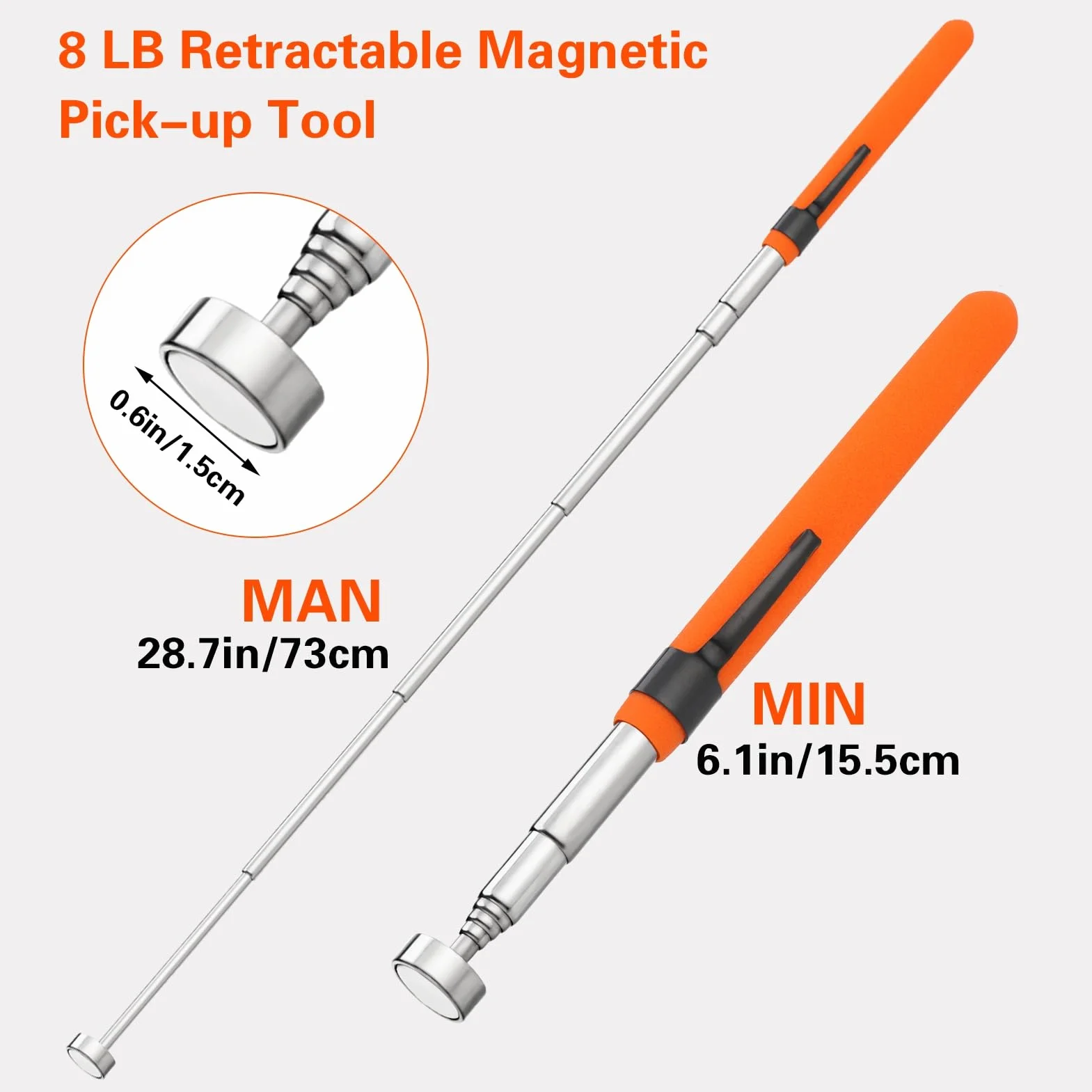 2 Pezzi Calamita Telescopico Flessibile, Asta Magnetica Flessibile, Mecanico per Auto Portatile Strumento di Raccolta Magnetico