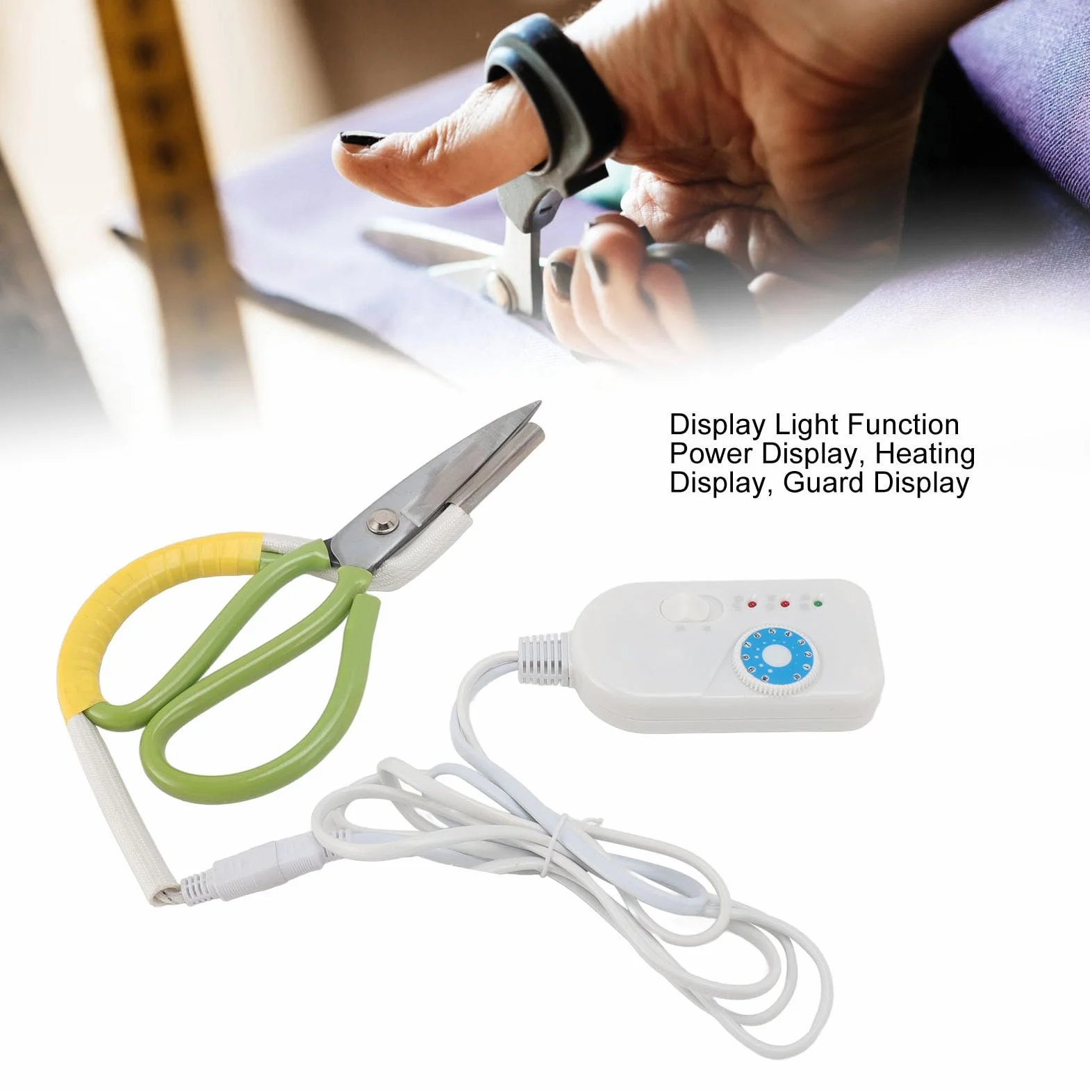 Cesoie Elettriche Riscaldanti a Temperatura Regolabile, Forbici Riscaldate con Lame in Acciaio con Luce Display, Impugnatura Comoda, Cesoia a Caldo Potente e (Spina europea 220 V)
