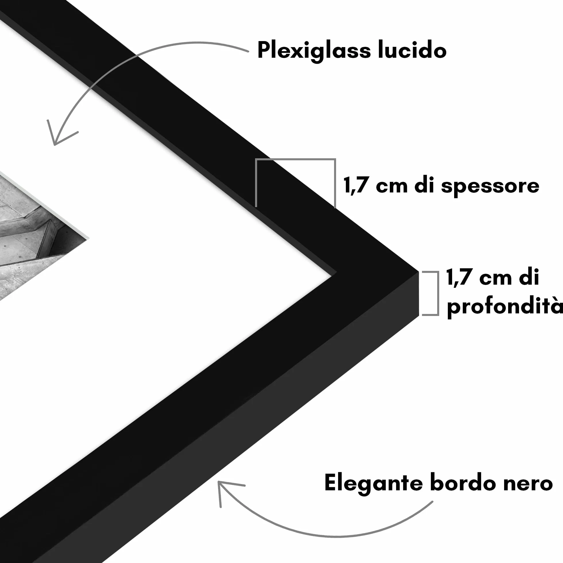 Americanflat Cornice Nera 30x45 cm con Passepartout - Portafoto Bordo Sottile PVC