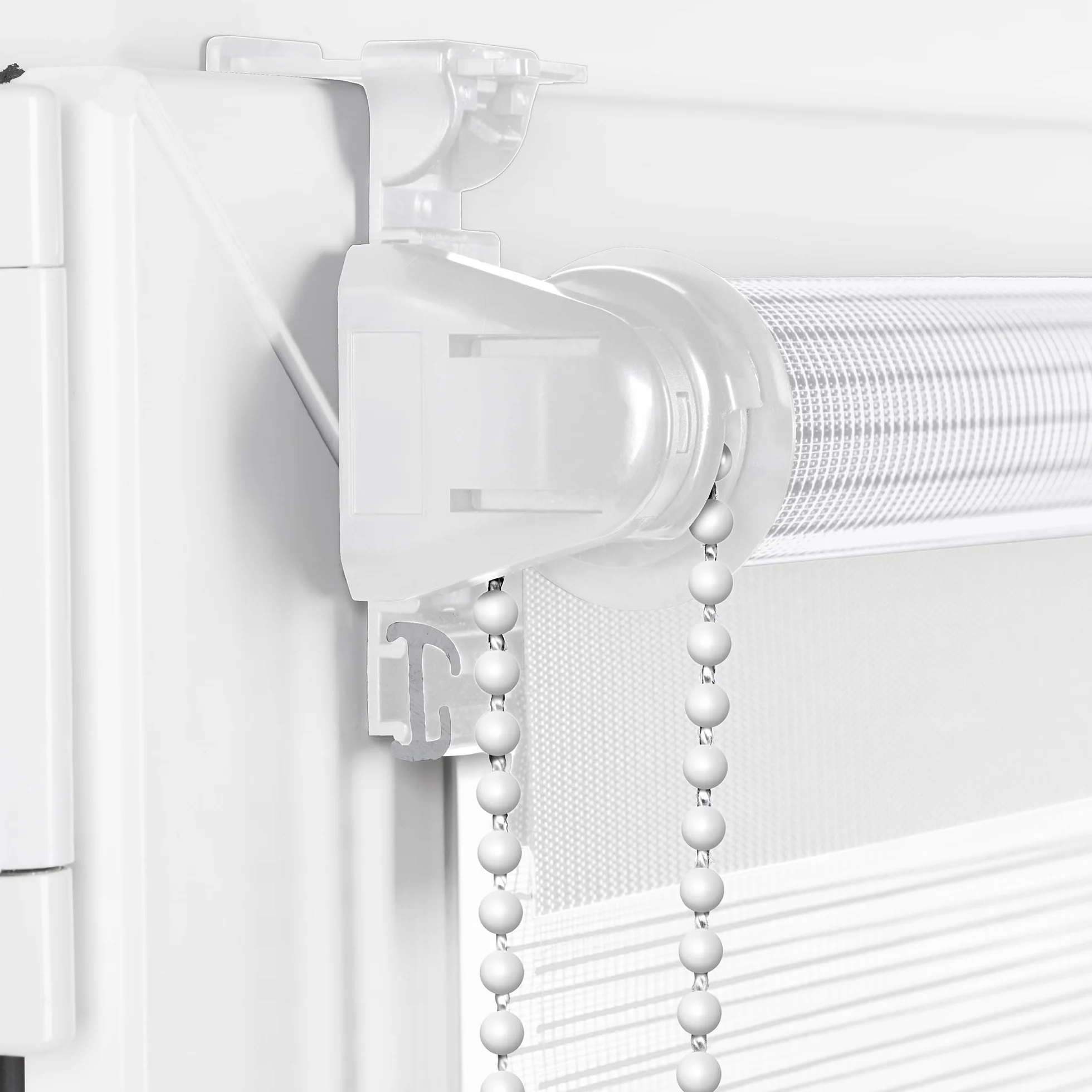 Sonello Tenda a rullo doppio strato Giorno e Notte 50cm x 130cm bianco, Fissaggio a Clip Senza Viti, Tenda a rullo Zebra per Finestra protezione solare